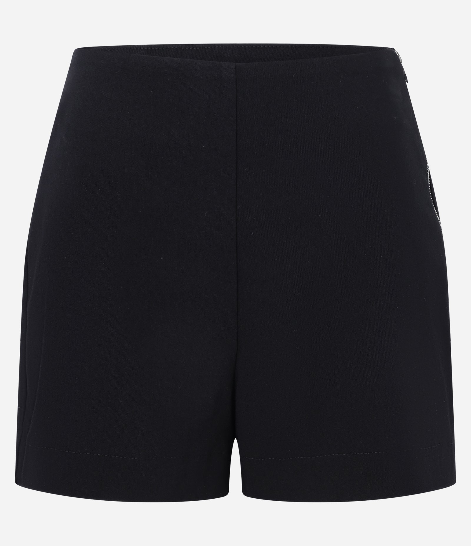 Short Curto em Bengaline com Zíper Tratorado Preto 1