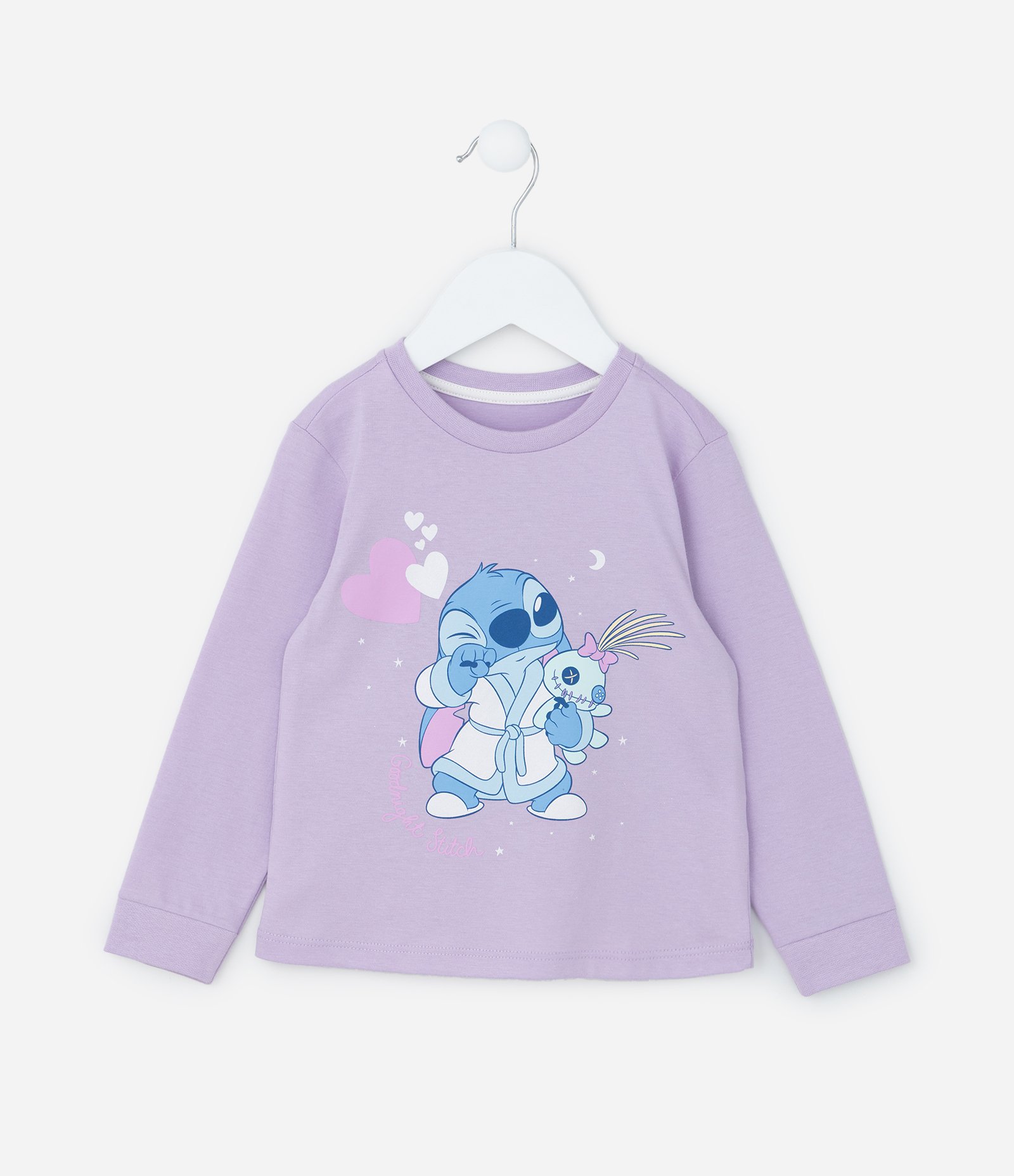 Pijama Infantil em Algodão com Estampa Stitch - Tam 2 a 4 Anos Lilás/Azul 2