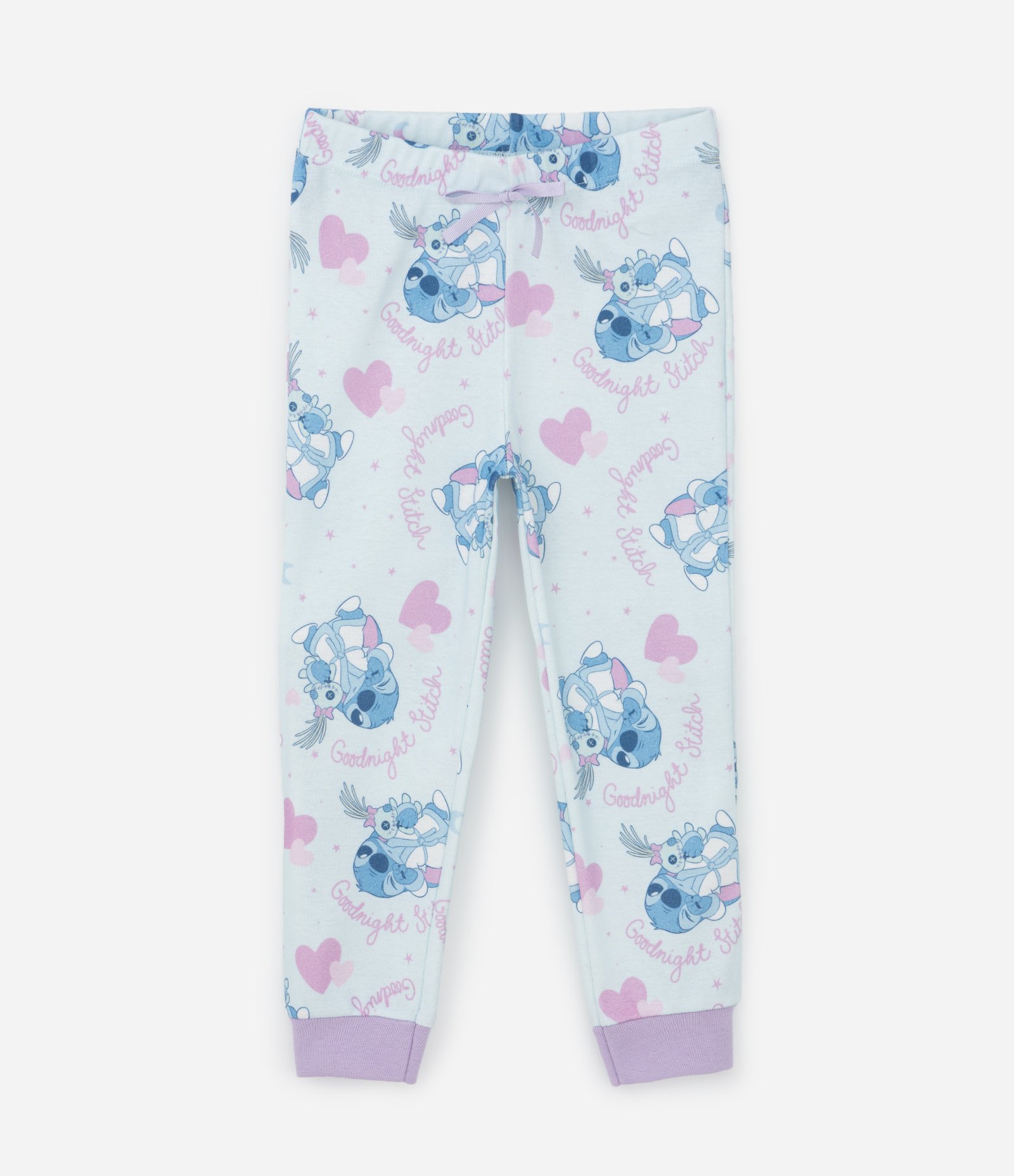 Pijama Infantil em Algodão com Estampa Stitch - Tam 2 a 4 Anos Lilás/Azul 5
