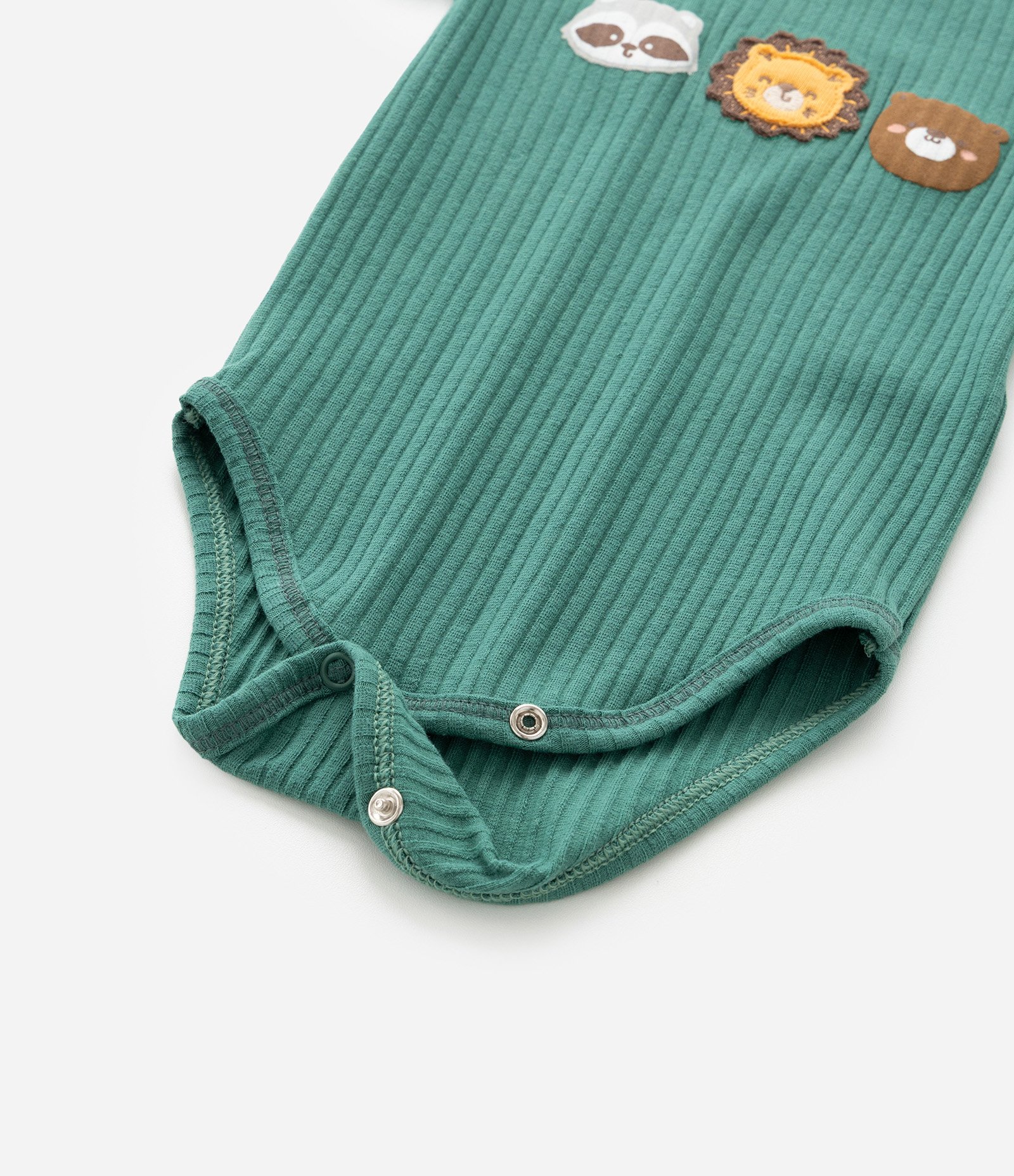 Body Infantil Canelado com Estampa Bichinhos - Tam 0 s 18 meses Verde 5
