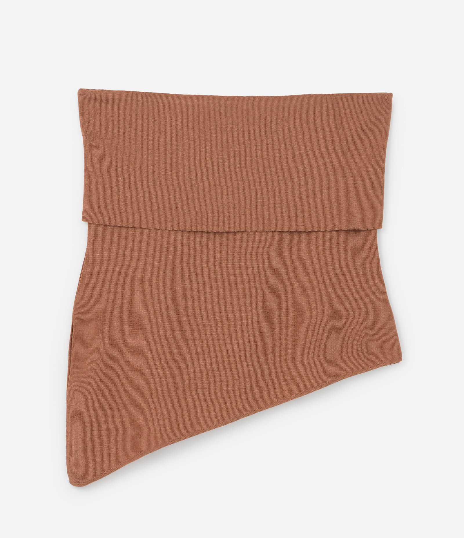 Blusa sem Manga em Tricô com Sobreposição e Fenda Lateral Curve & Plus Size Marrom 5