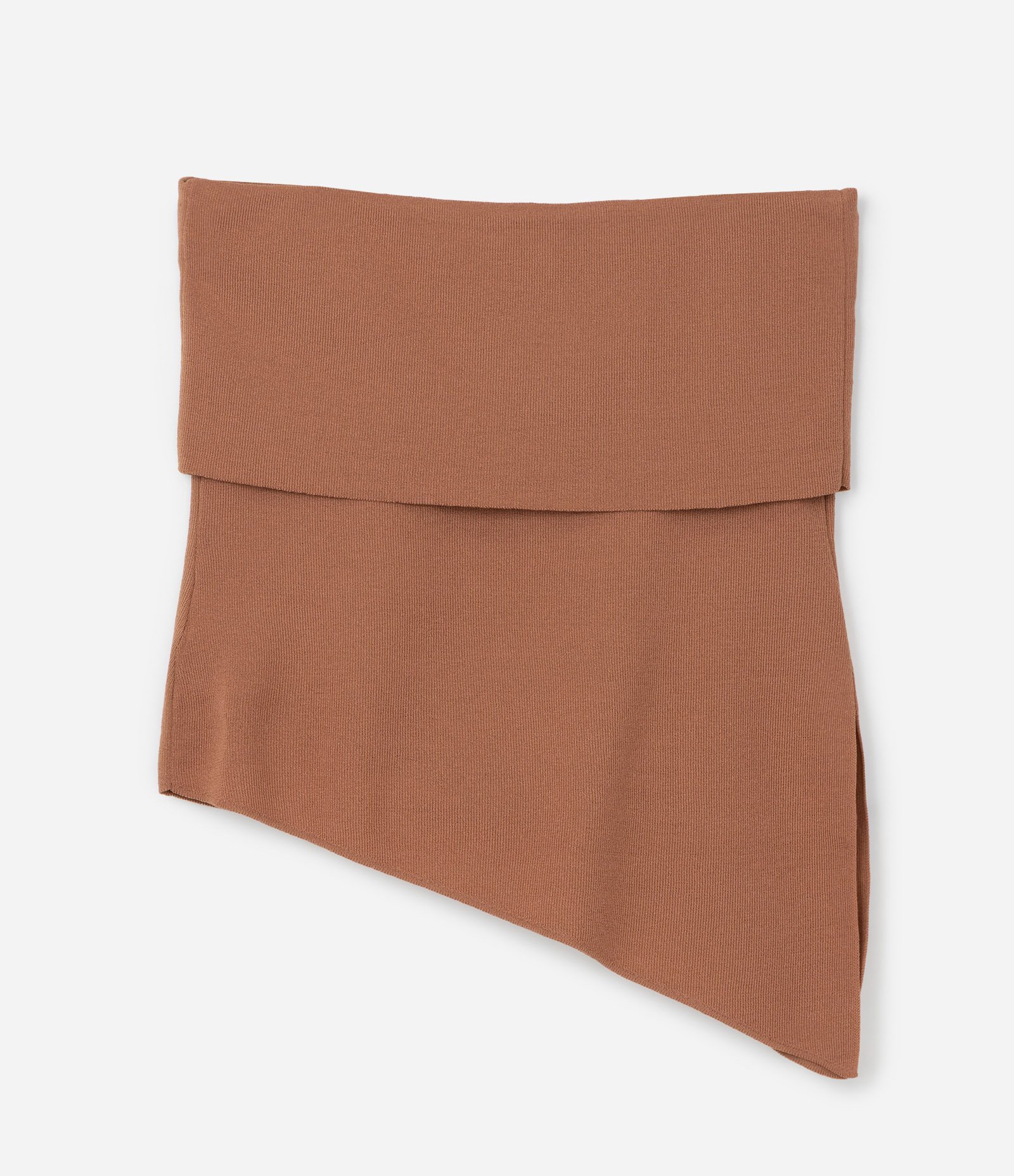 Blusa sem Manga em Tricô com Sobreposição e Fenda Lateral Curve & Plus Size Marrom 6