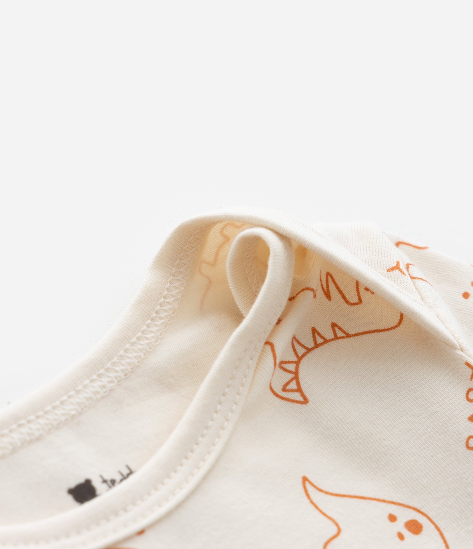 Conjunto Infantil com Estampa Dinossauros - Tam 0 a 18 meses Bege/Azul 9