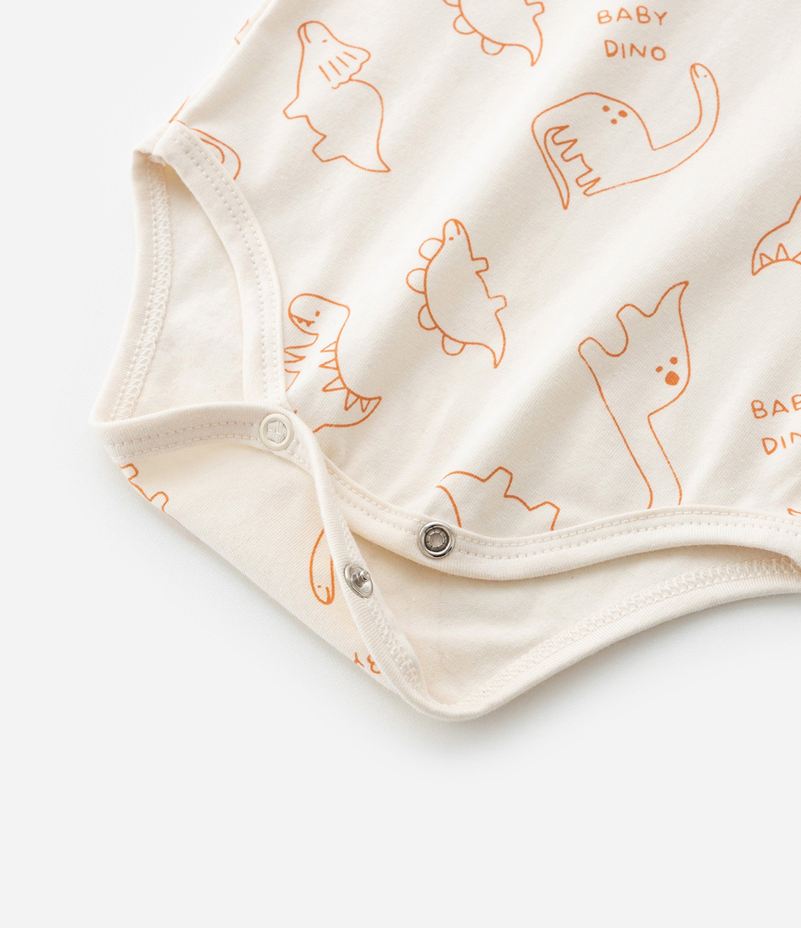 Conjunto Infantil com Estampa Dinossauros - Tam 0 a 18 meses Bege/Azul 6