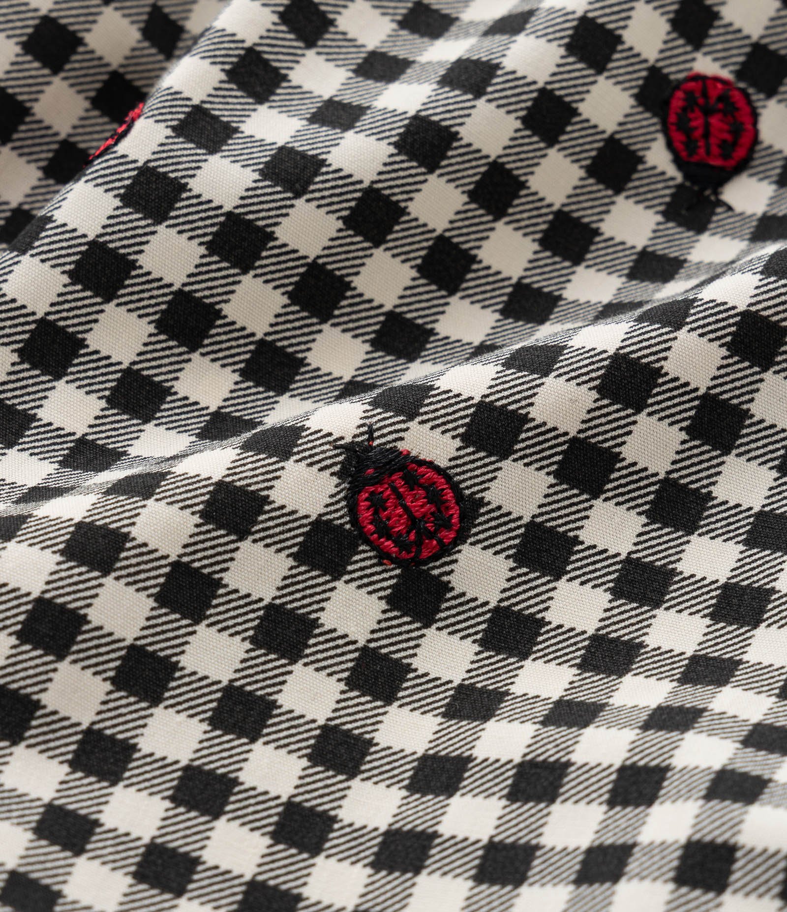 Vestido Infantil com Estampa Xadrez e Joaninhas - Tam 1 a 6 Anos Preto 3