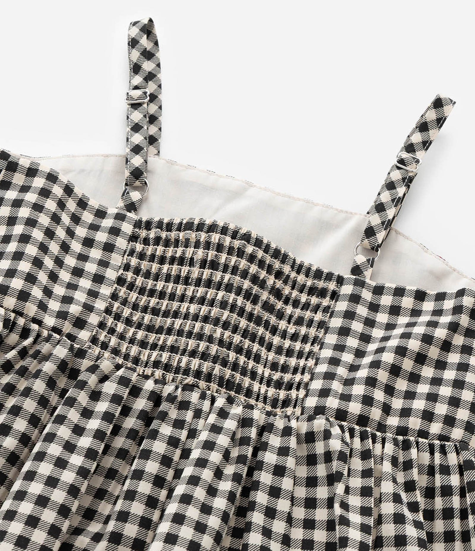 Vestido Infantil com Estampa Xadrez e Joaninhas - Tam 1 a 6 Anos Preto 6