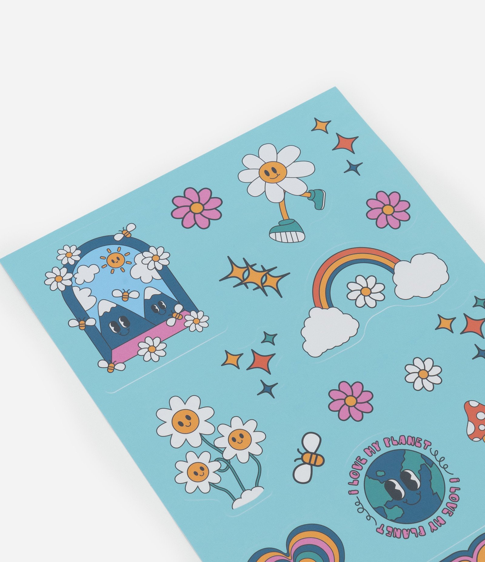 Cartela com Adesivos Divertidos e Impermeáveis Azul 3