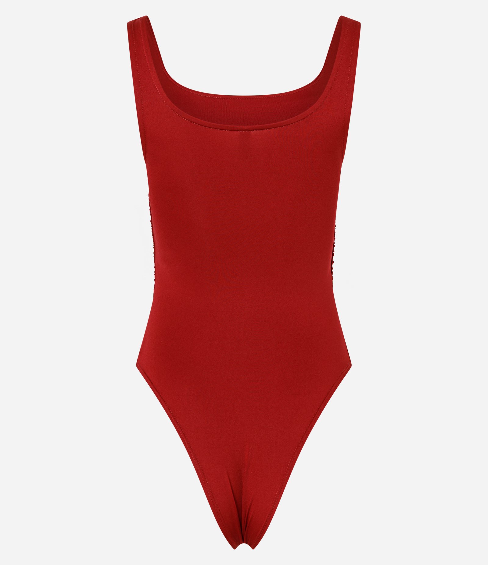 Body em Ribana com Decote Quadrado e Franzidos Vermelho 5