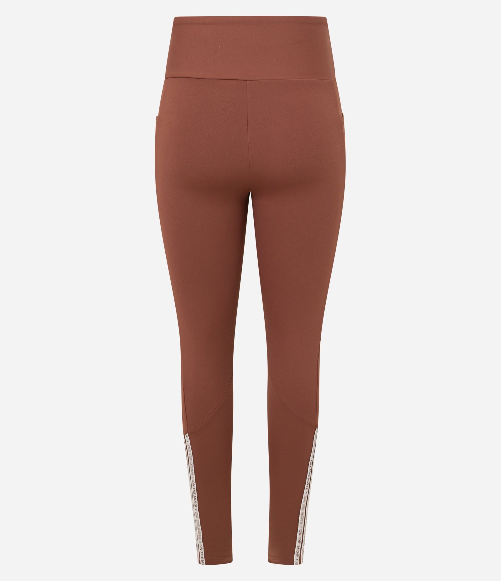 Calca Legging Esportiva em Microfibra com Bolsos Marrom 7