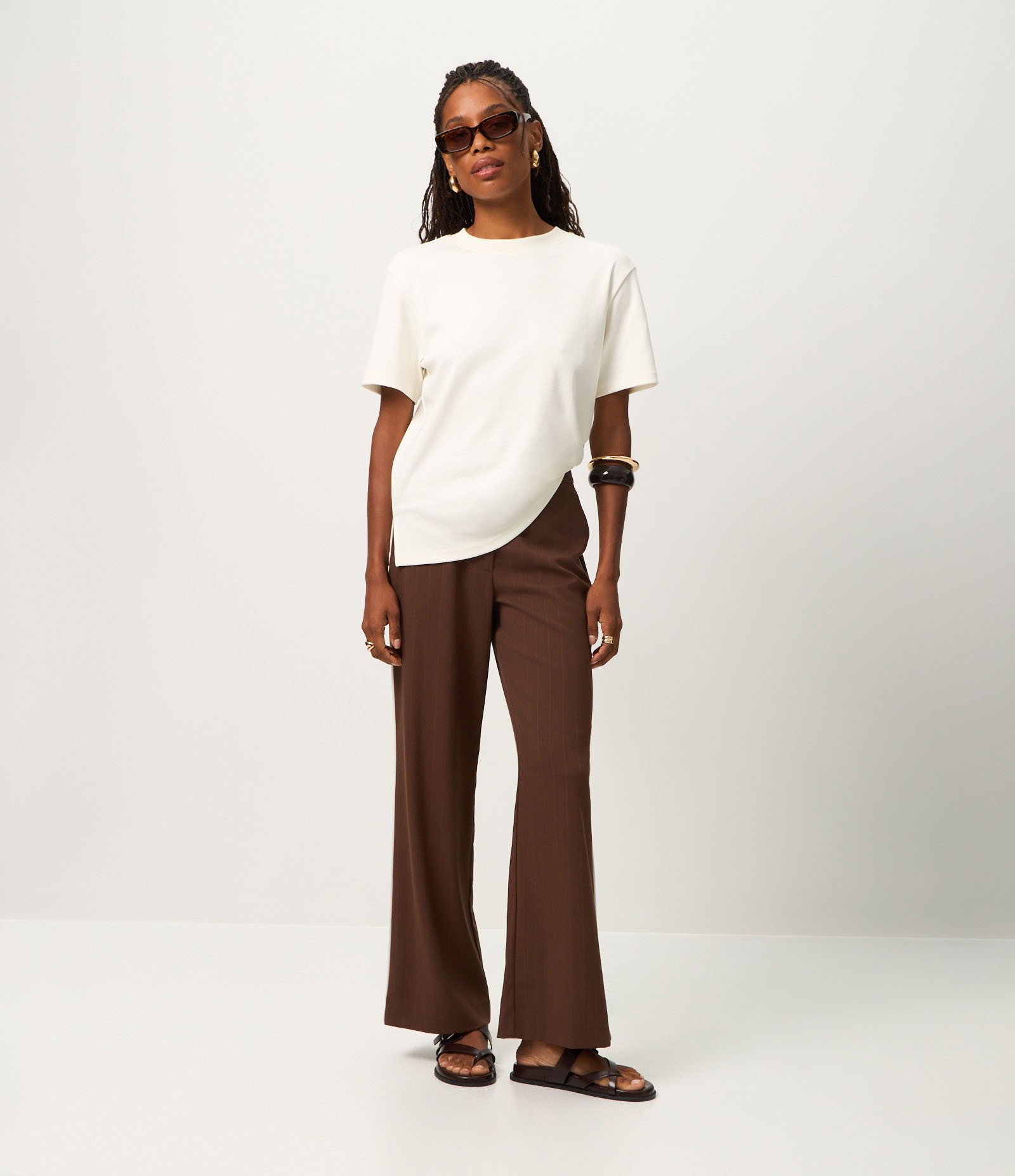 Blusa em Algodão Peruano Interlock com Gola Redonda Off White 3