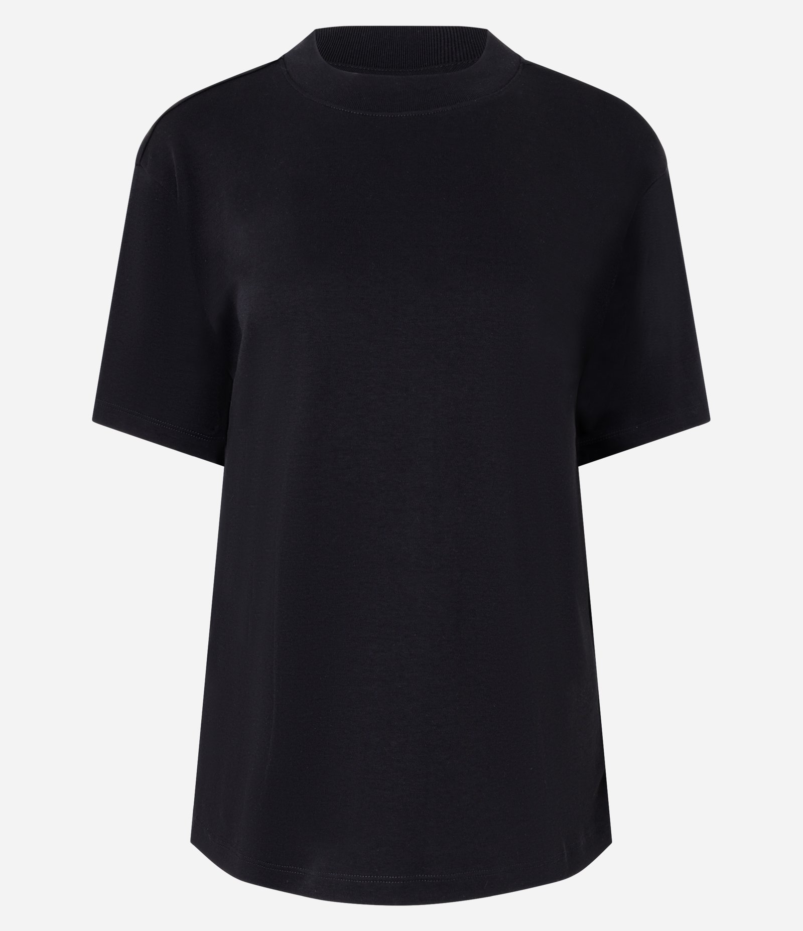 Blusa em Algodão Peruano Interlock com Gola Redonda Preto 2