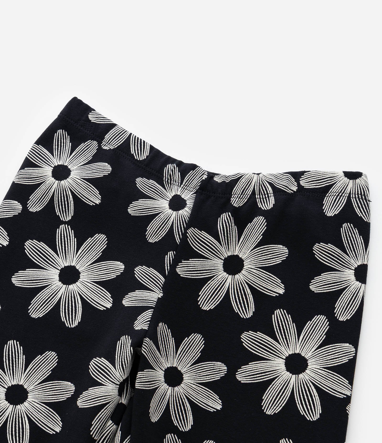 Calça Legging Infantil com Estampa Flores - Tam 5 a 14 Anos Preto 5