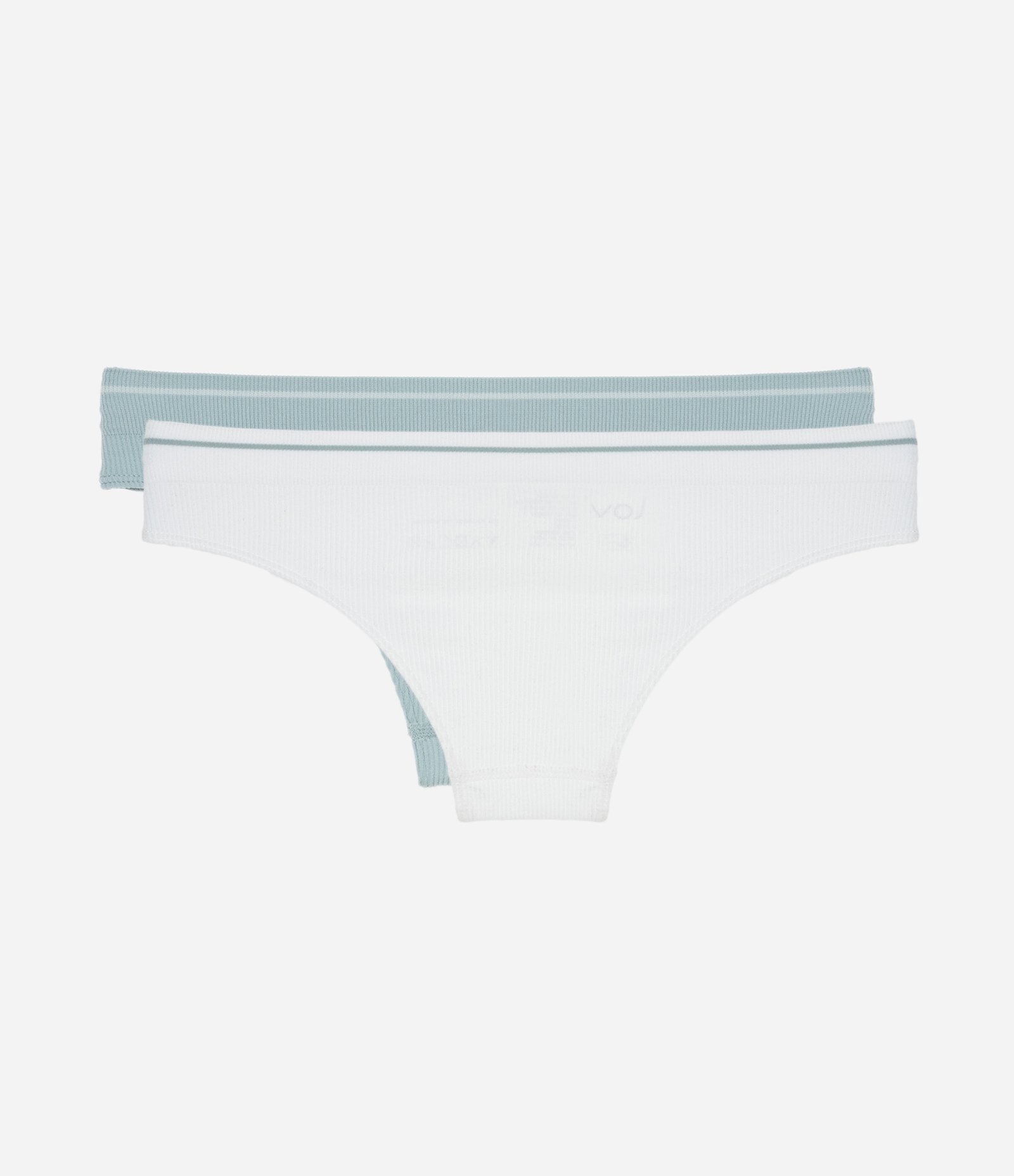 Kit 02 Calcinhas Biquíni Seamless Texturizadas Branco/Azul 2