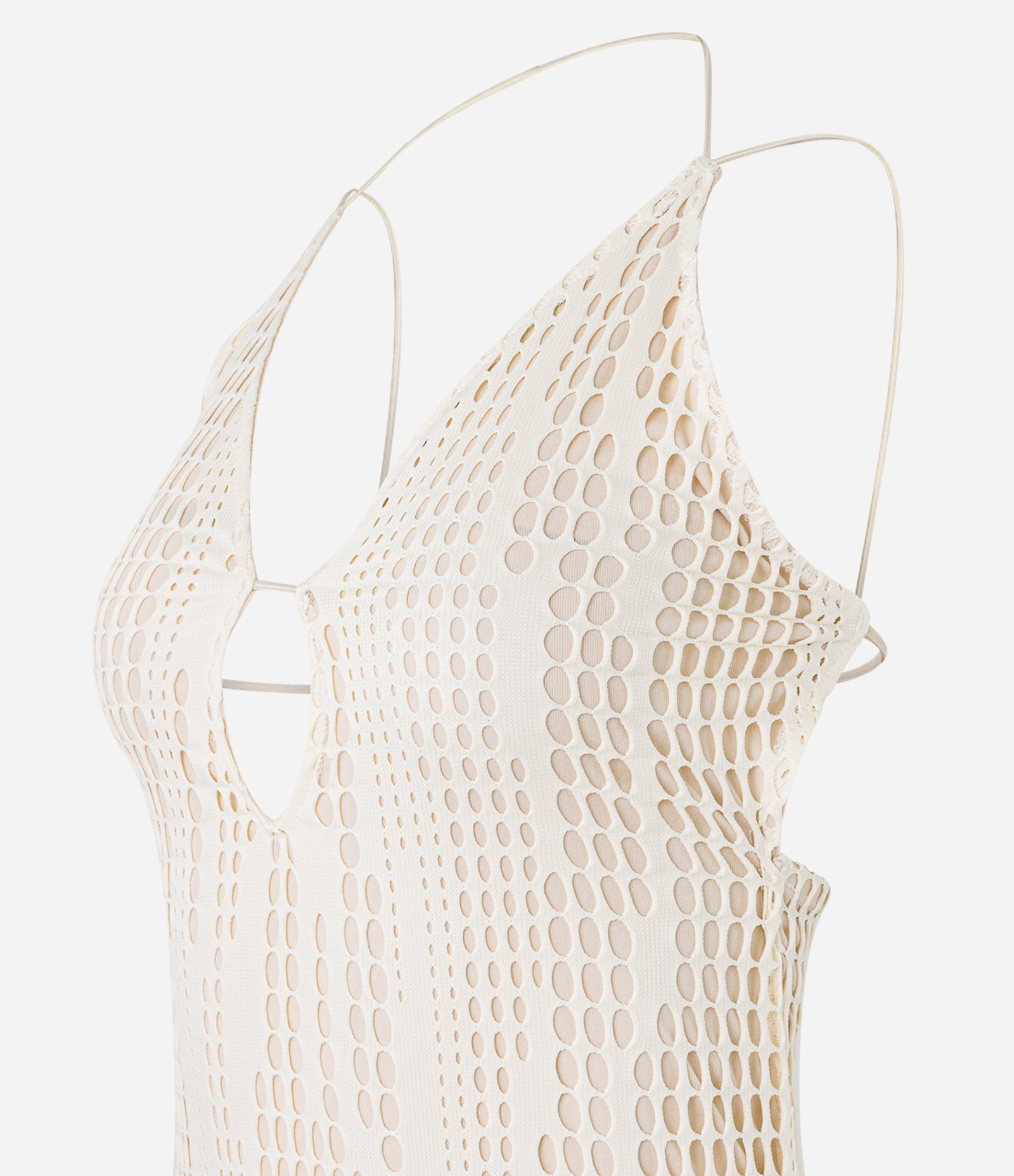 Vestido Longo Frente Única e Texturizado Off White 7