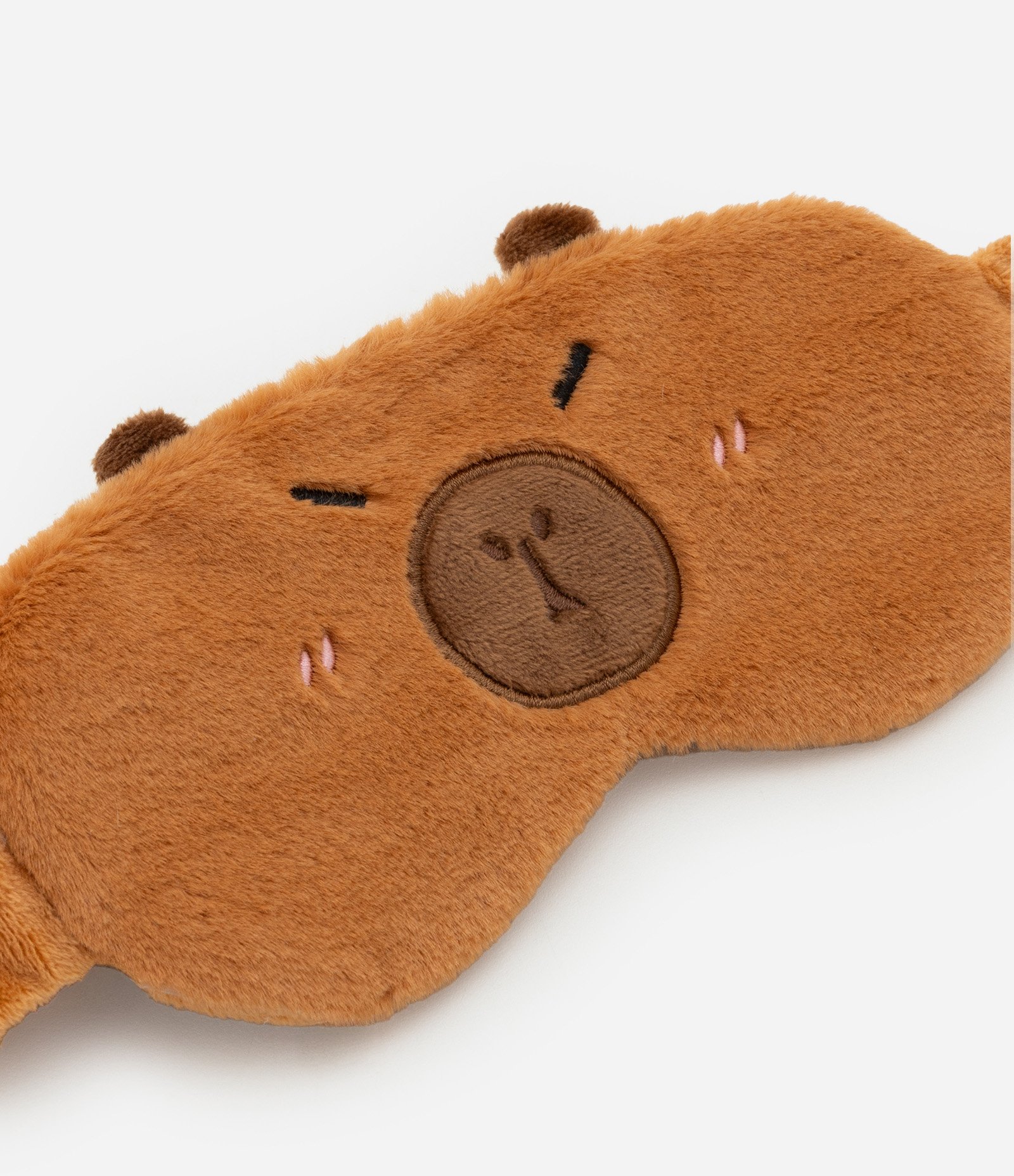 Máscara de Dormir Infantil com Bordado Capivara - Tam Único Marrom 3