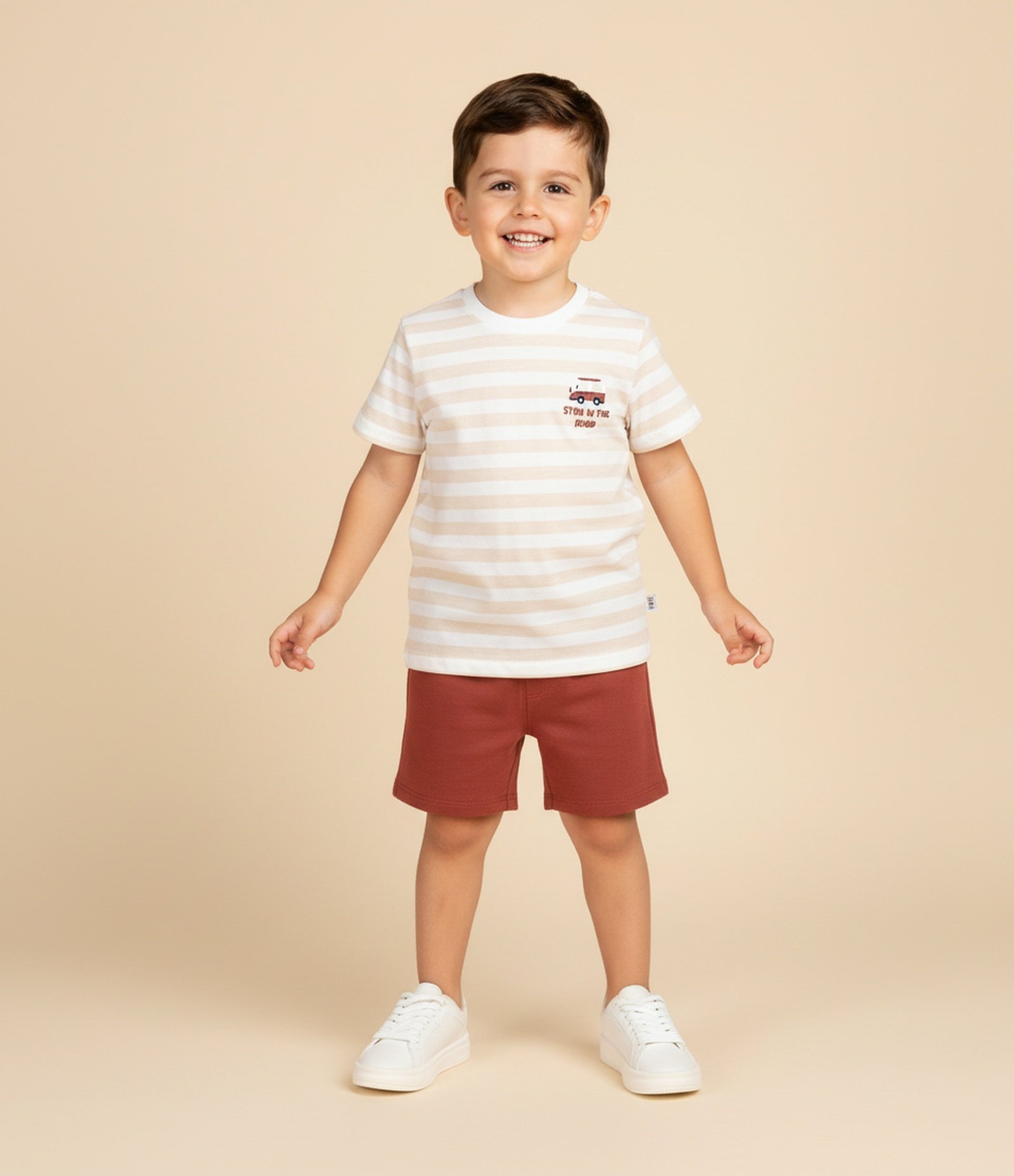 Conjunto Infantil com Estampa Kombi- Tam 1 a 6 Anos Branco/Vermelho 1