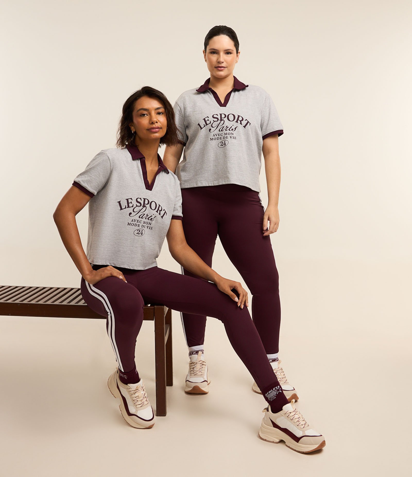 Camiseta Boxy Sportcore com Gola Polo Contrastante Cinza 7