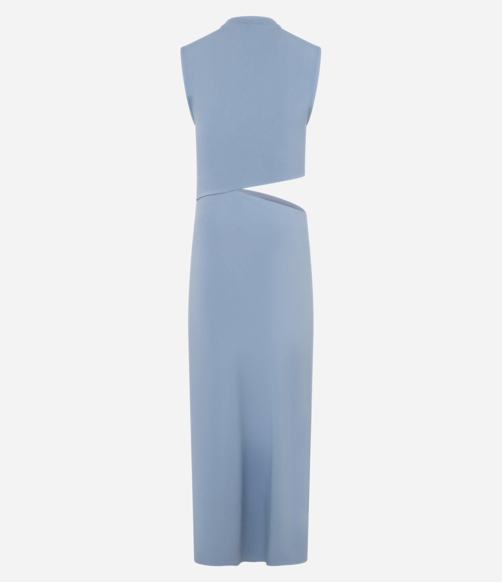 Vestido New Midi em Microfibra com Textura e Recorte Cut Out Azul 7