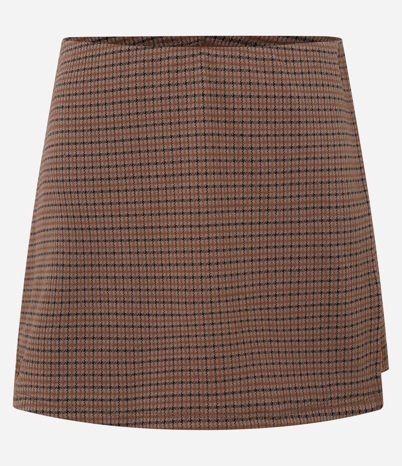 Short Saia em Jacquard com Estampa Pied Poule Marrom 7