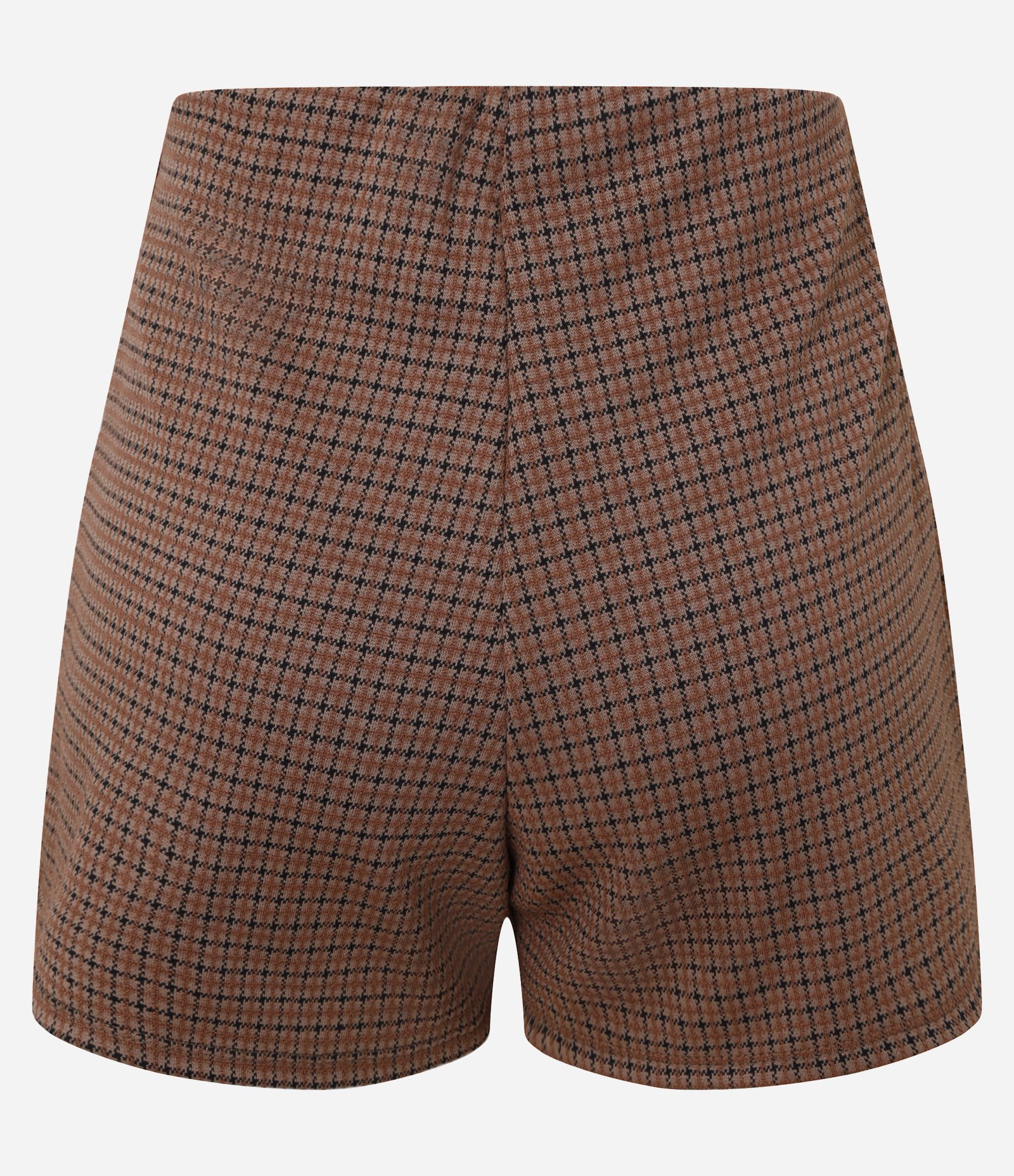 Short Saia em Jacquard com Estampa Pied Poule Marrom 8