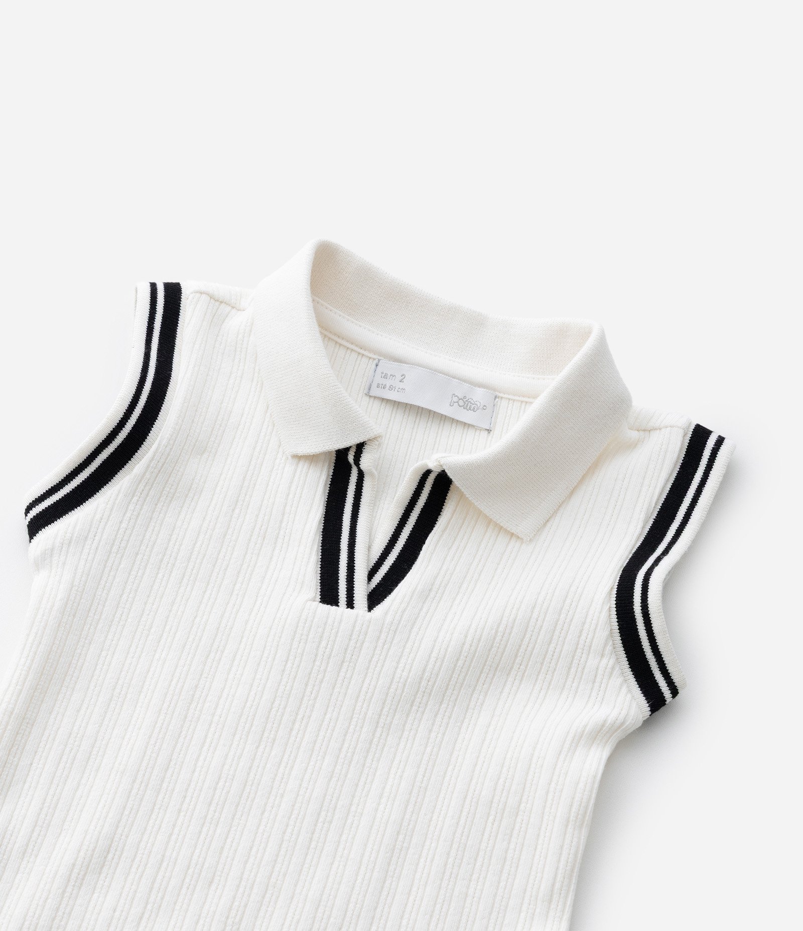 Conjunto Infantil Polo e Short Saia Seamless - Tam 1 a 6 Anos Branco 13