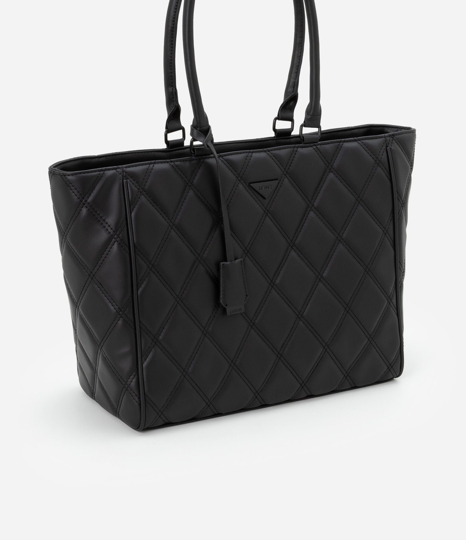 Bolsa Shopper Grande com Textura Matelassê e Tassel Preto 2