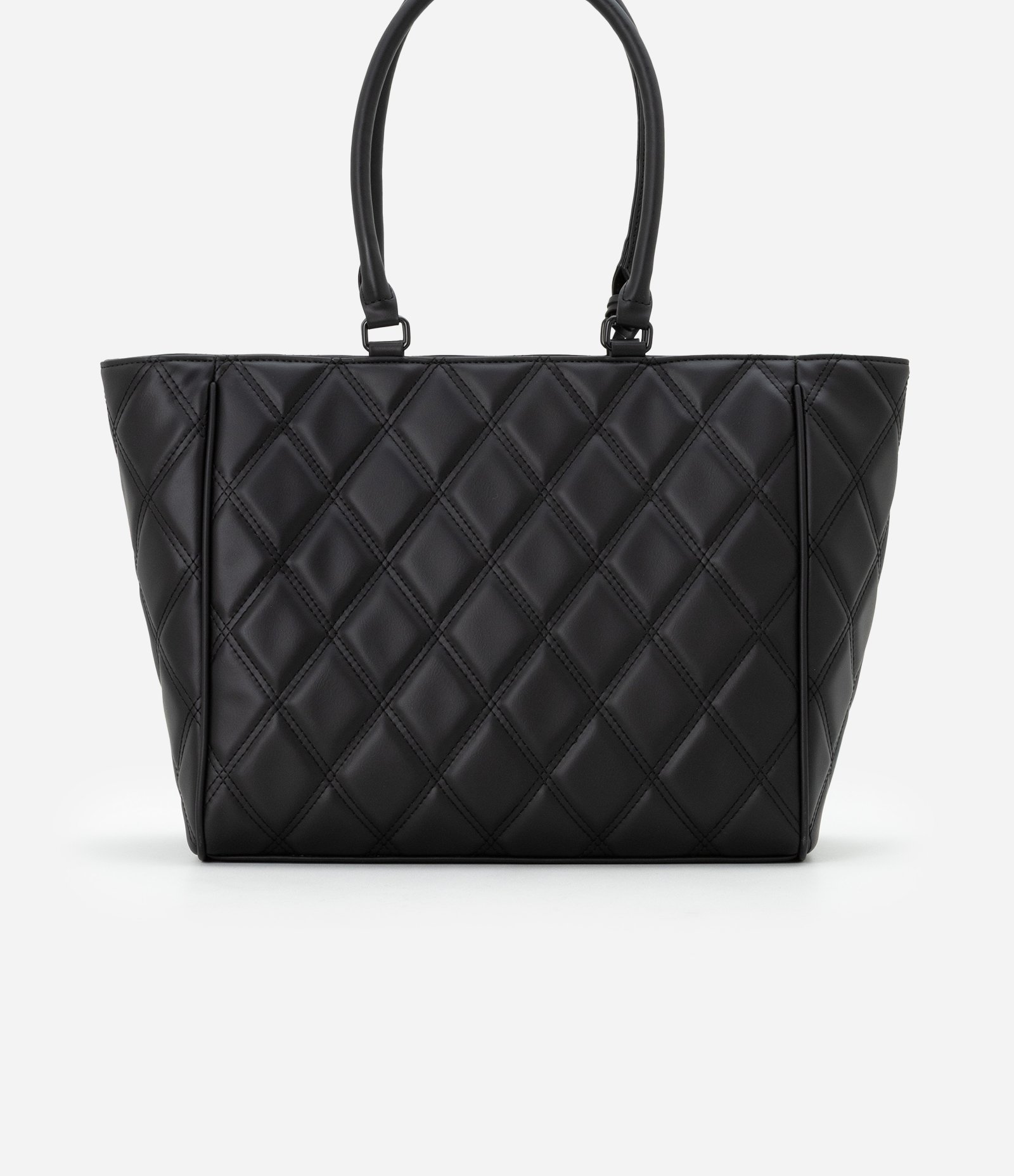 Bolsa Shopper Grande com Textura Matelassê e Tassel Preto 4