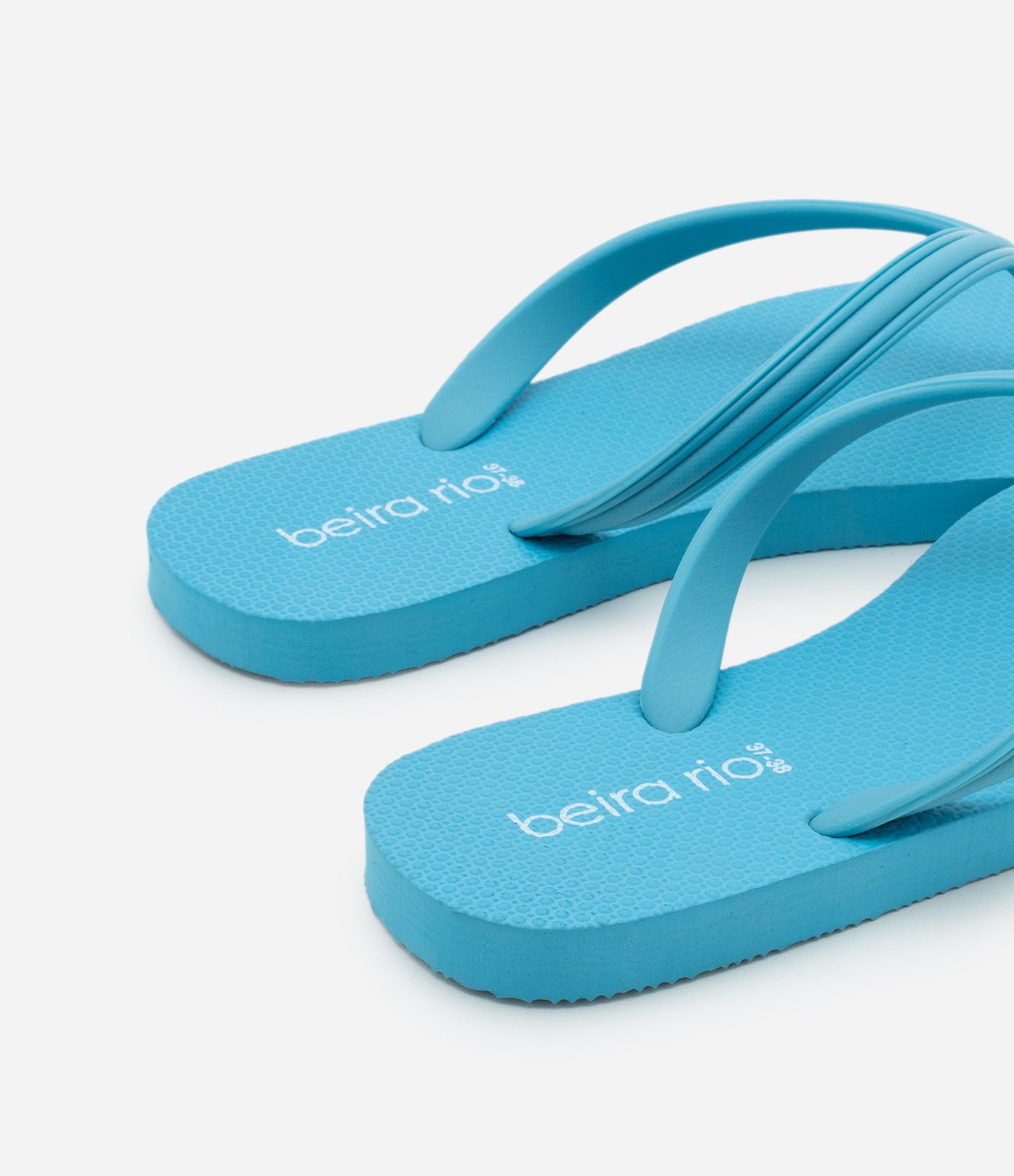 Chinelo com Tira Detalhada e Bico Quadrado Beira Rio Azul 3