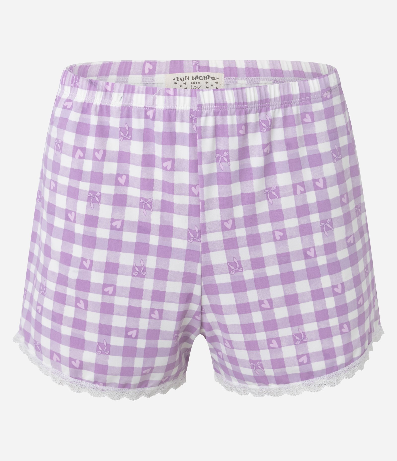 Pijama Short Doll em Microfibra com Estampa Xadrez Vichy Rosa 7