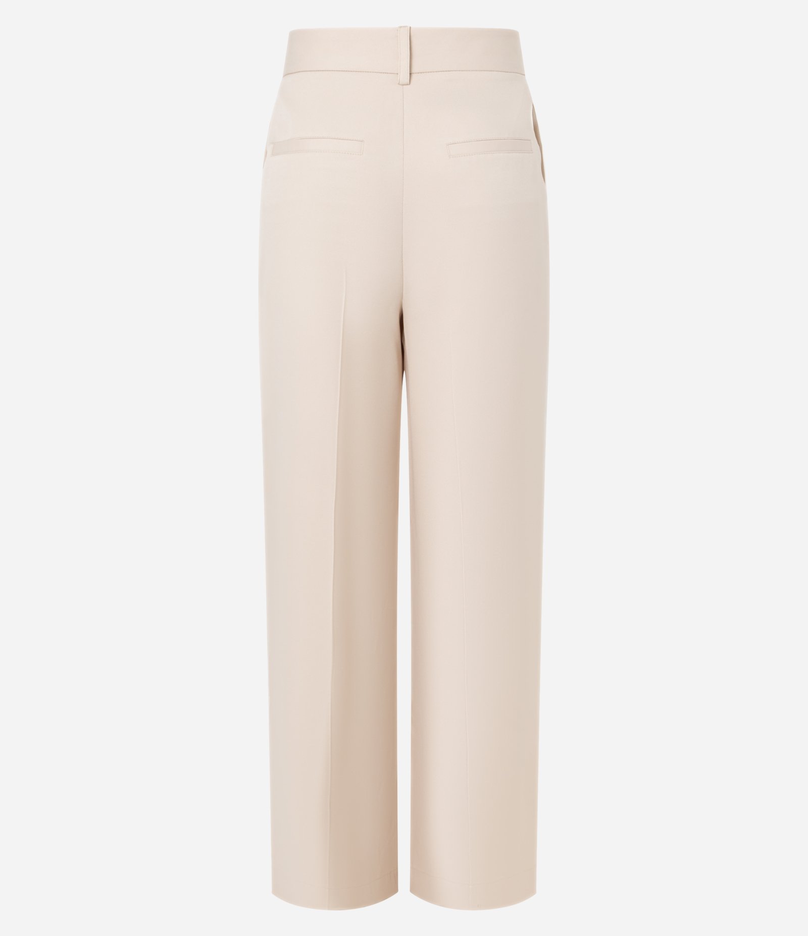 Calça Alfaiatada com Bolsos e Frisos Bege 9