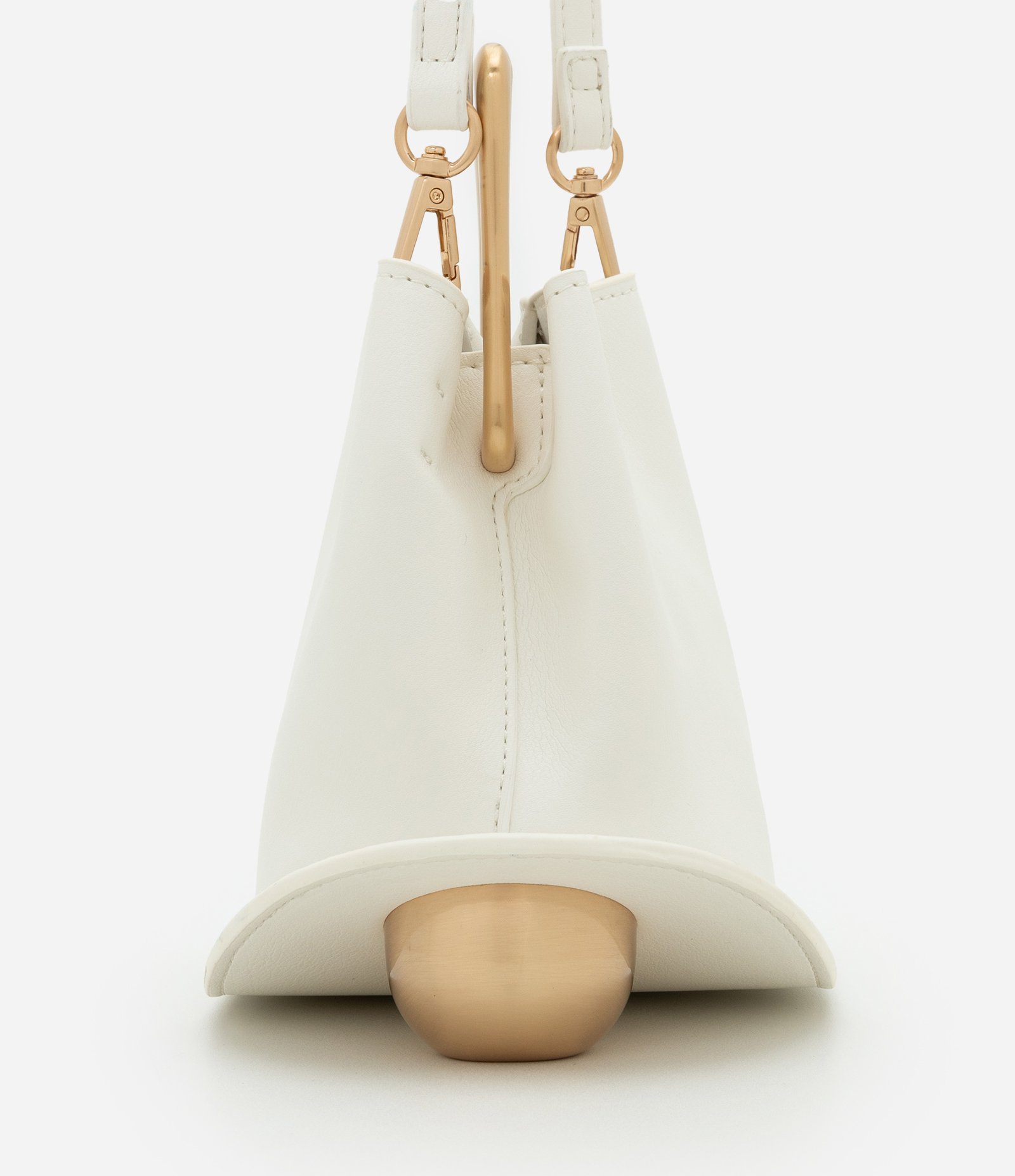 Bolsa Bucket Pequena com Alça de Mão em Metal Base Bola em Metal Off White 3