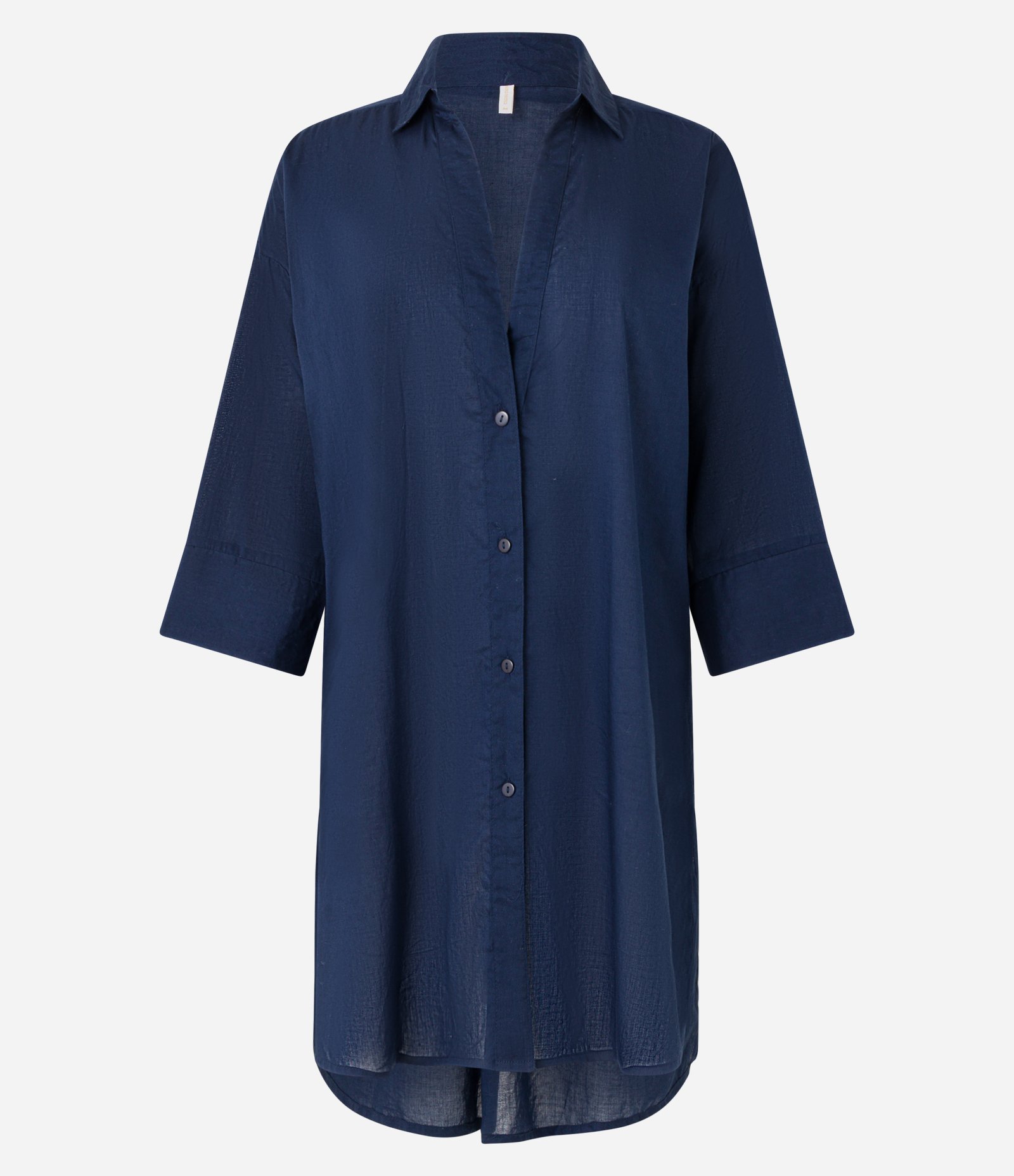 Saída de Praia Camisa em Voal com Mangas 3/4 Azul Marinho 5
