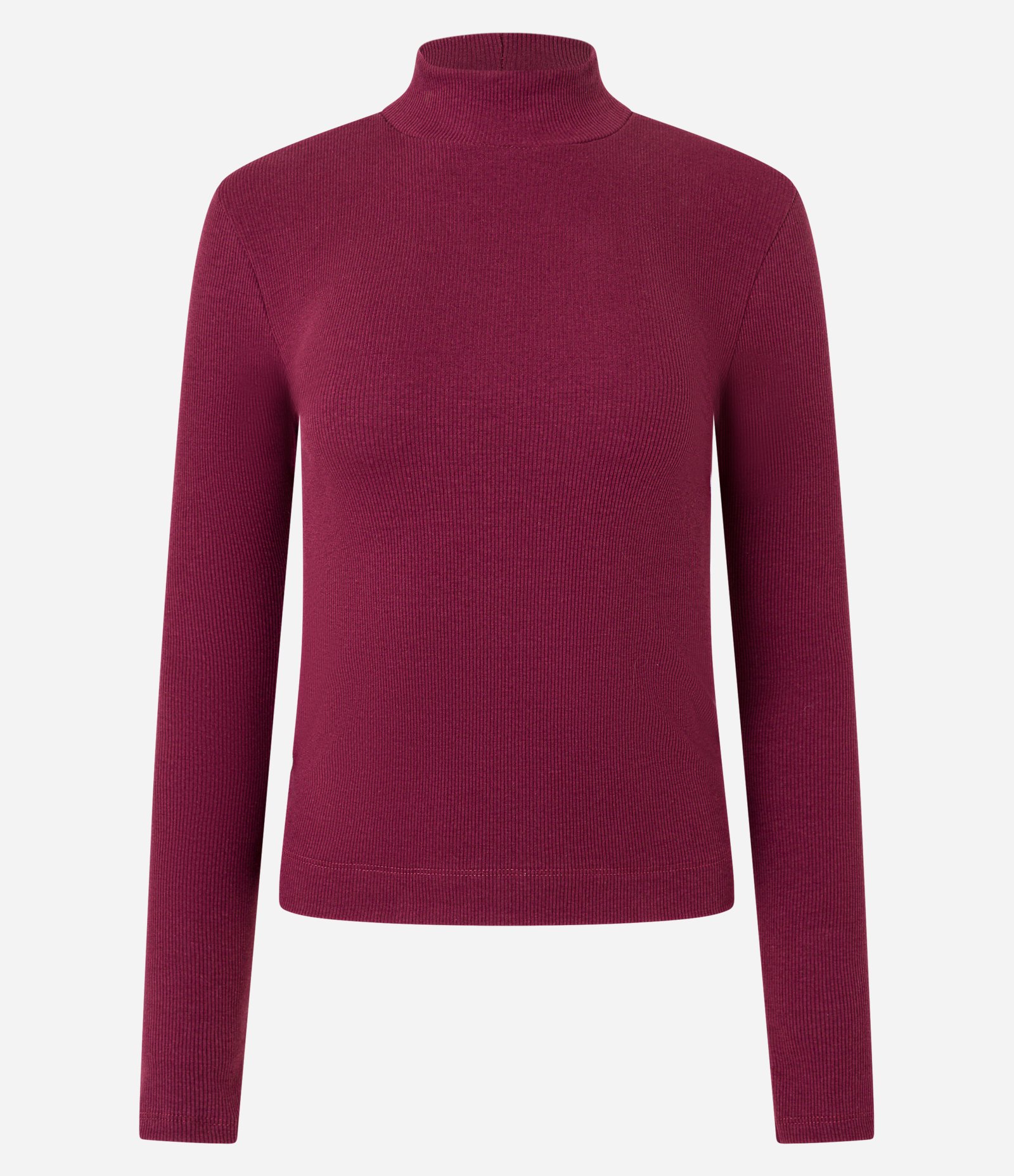 Blusa em Algodão com Manga Longa e Gola Alta Bordô 5