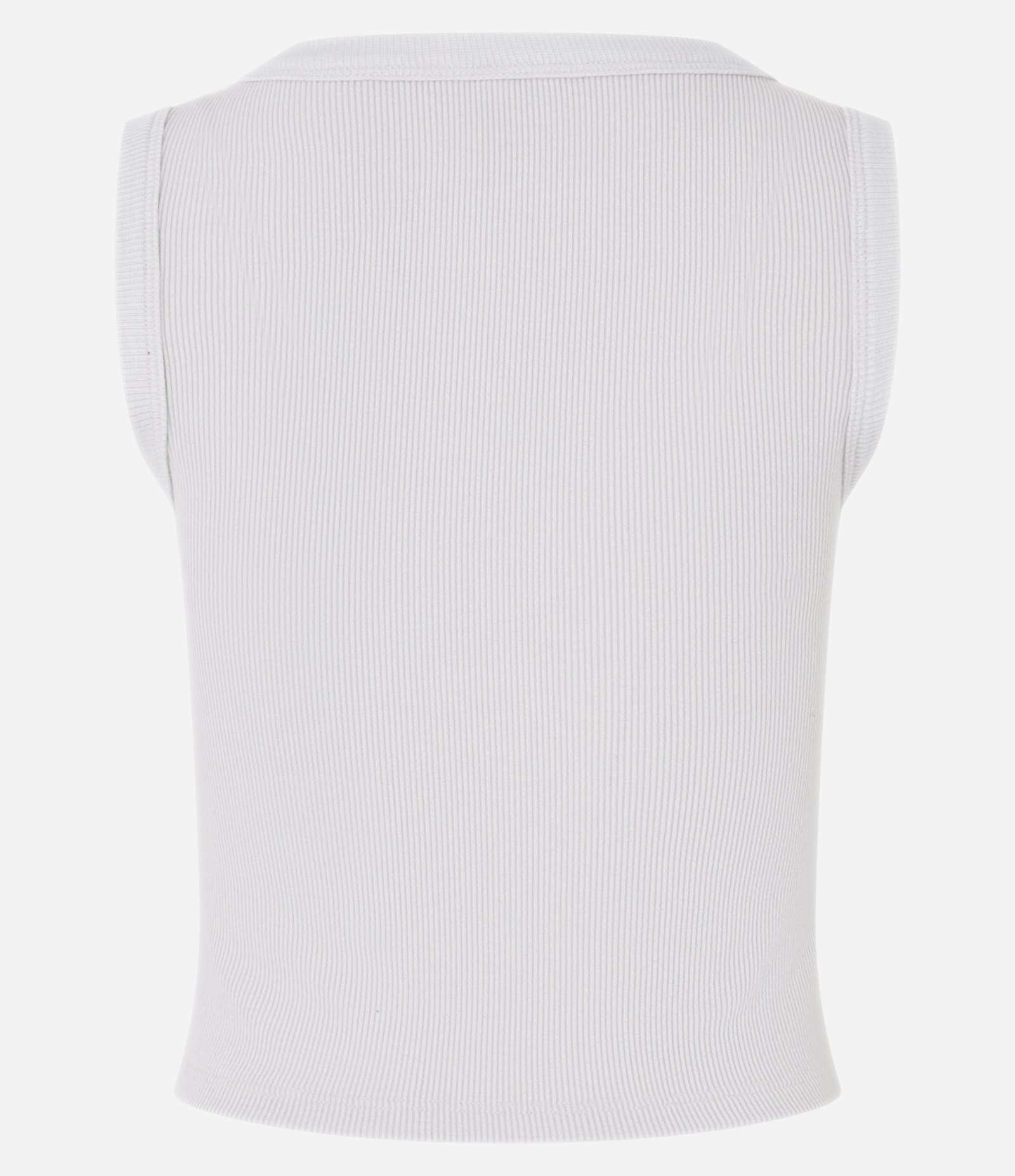 Blusa Regata em Ribana com Botões Cinza Claro 6