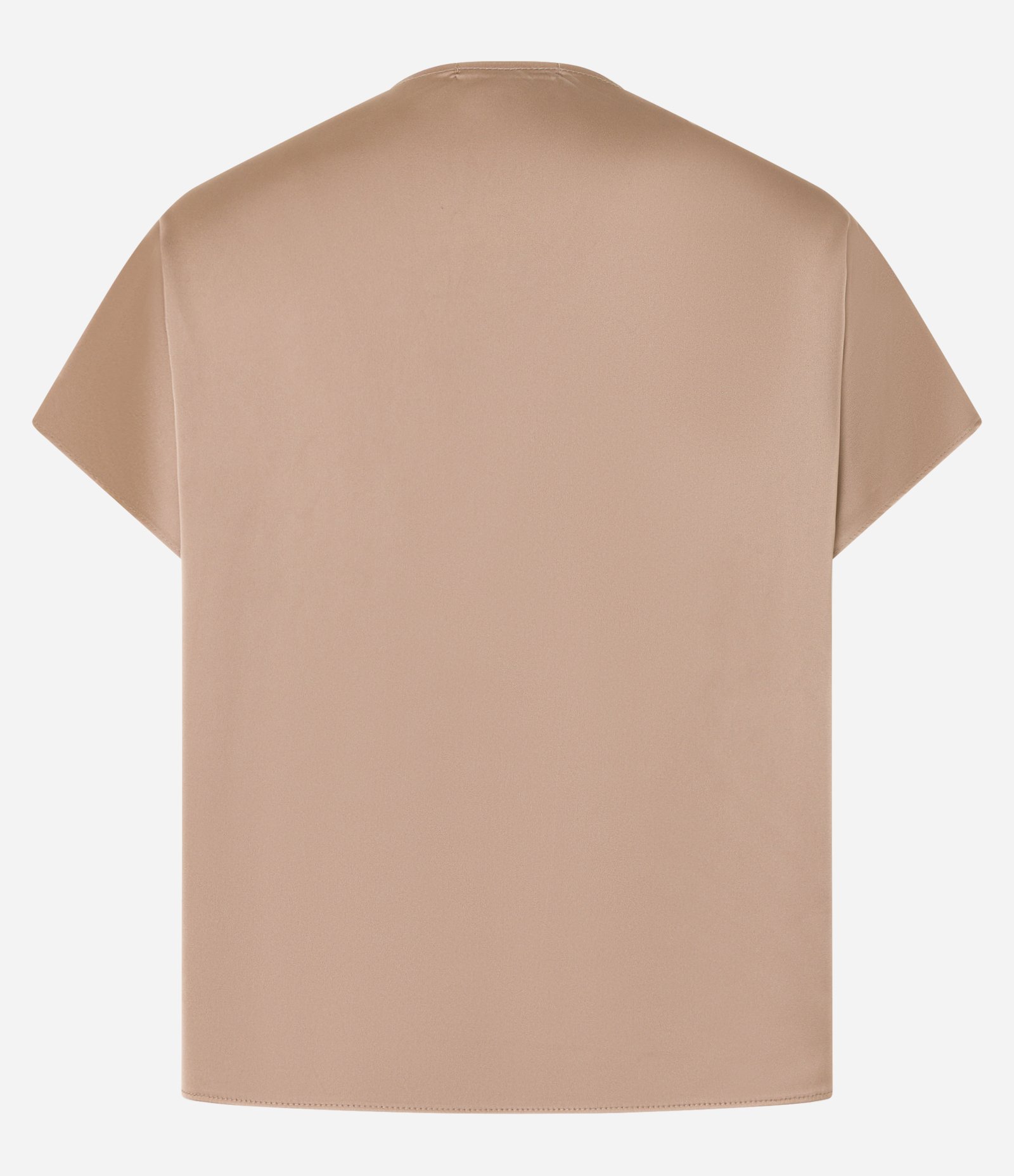 Blusa Soltinha e Acetinada com Prega Frontal Bege 6