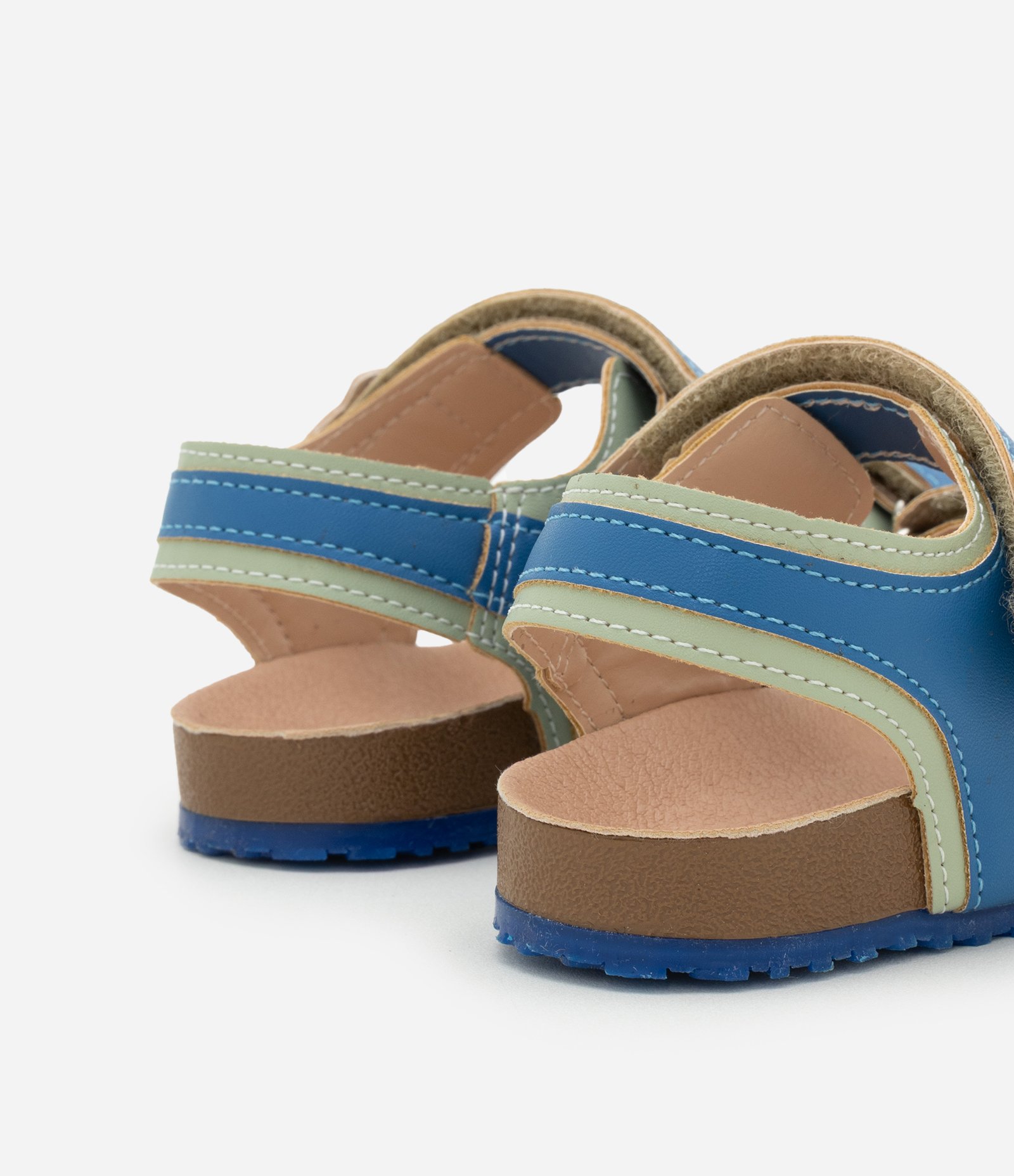 Sandália Infantil com Velcro e Patch Ursinho - Tam 20 ao 27 Azul 2