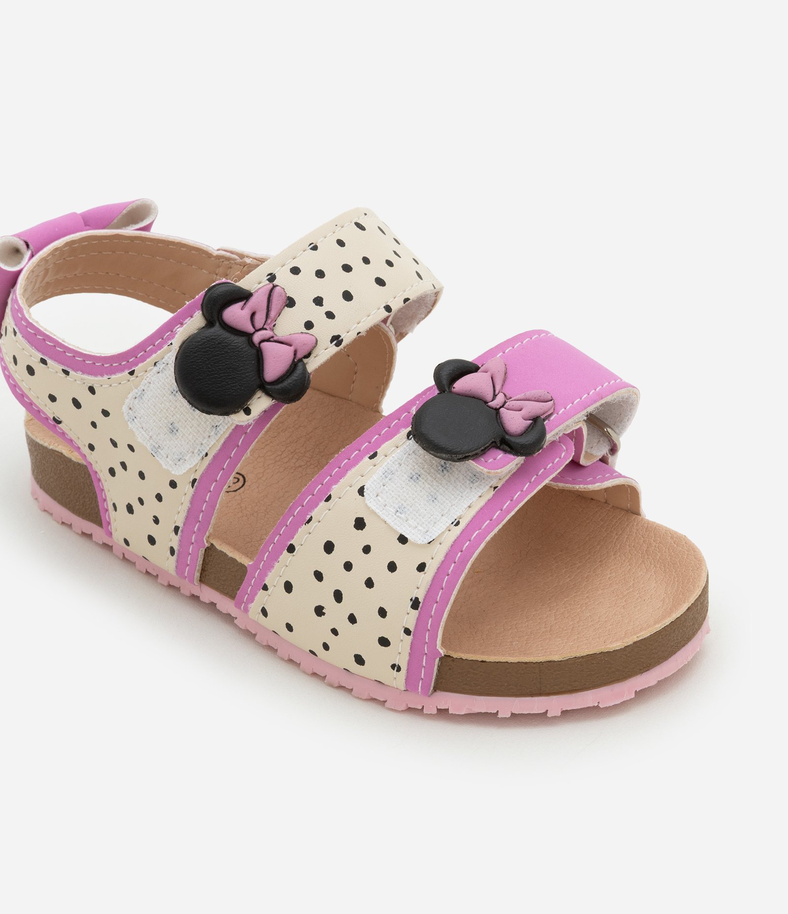 Sandália Infantil com Velcro e Patchs da Minnie - Tam 20 a 27 Rosa 4