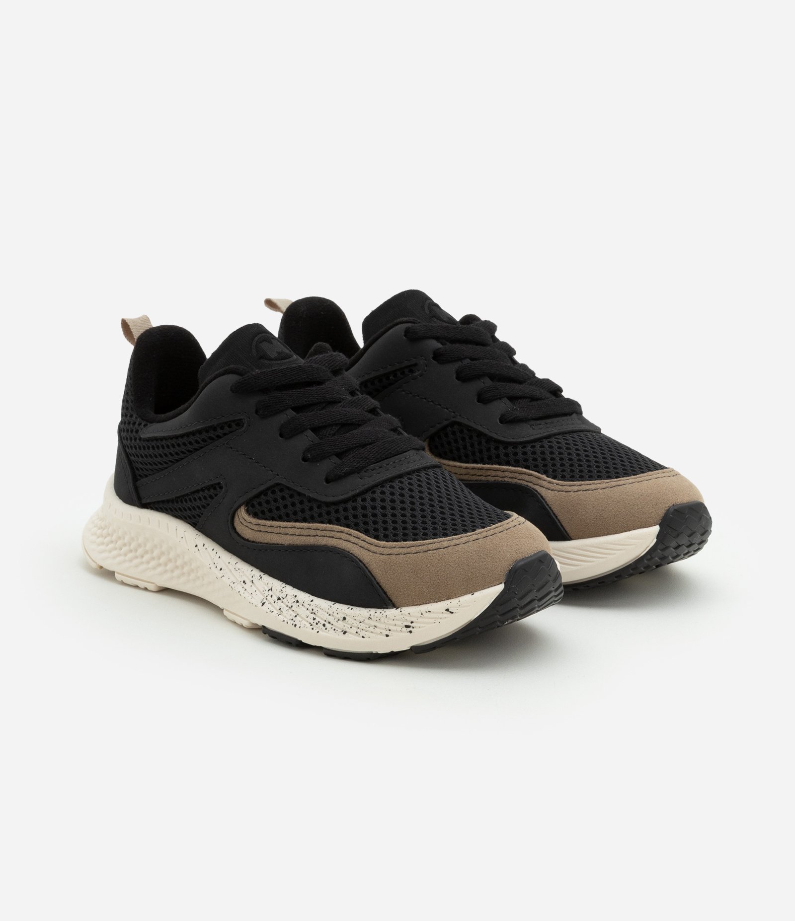 Tênis Esportivo Infantil com Recortes Molekinho - Tam 28 ao 36 Preto/Bege 1