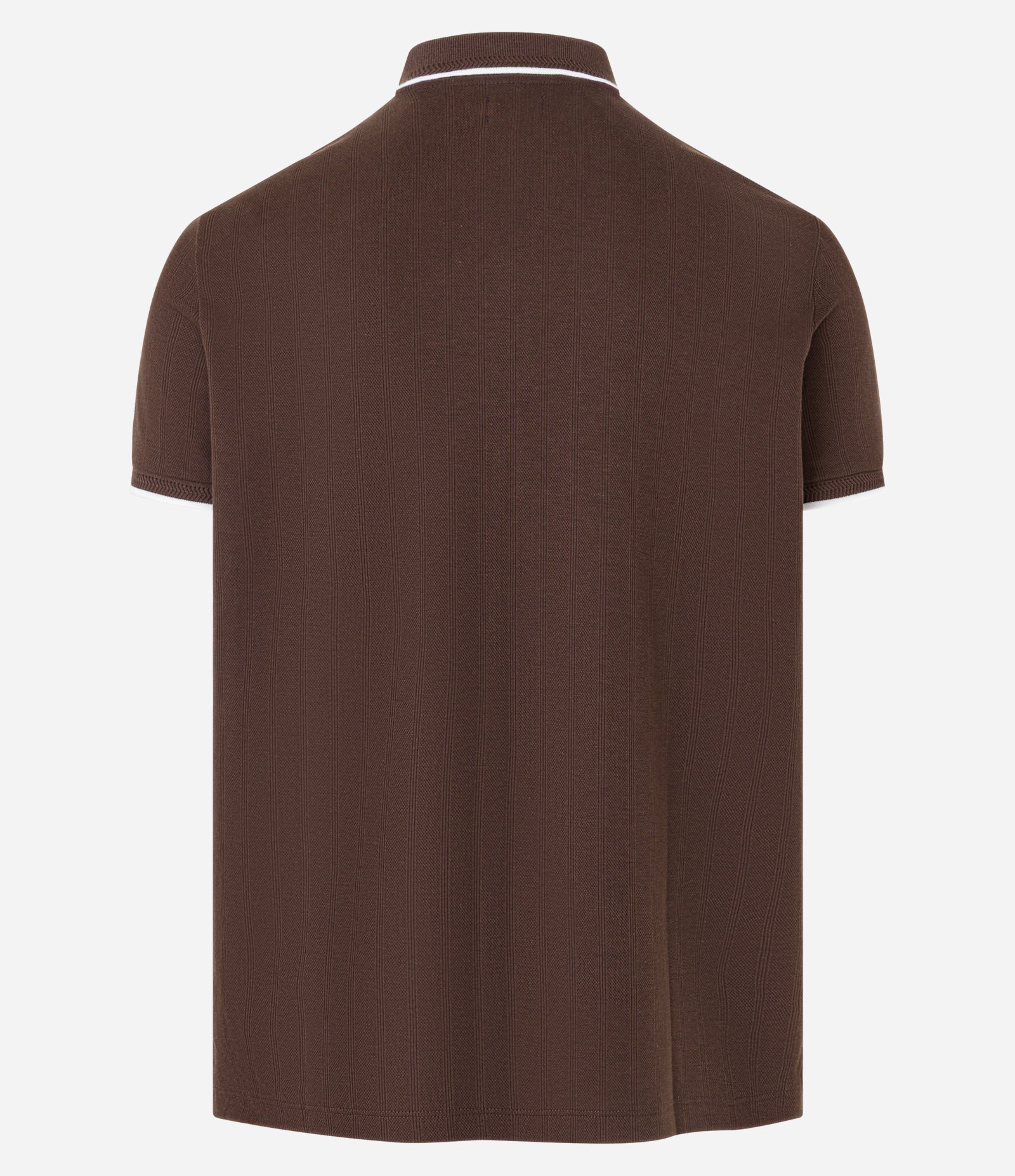 Camisa Polo com Textura Jacquard e Detalhe Marrom 6
