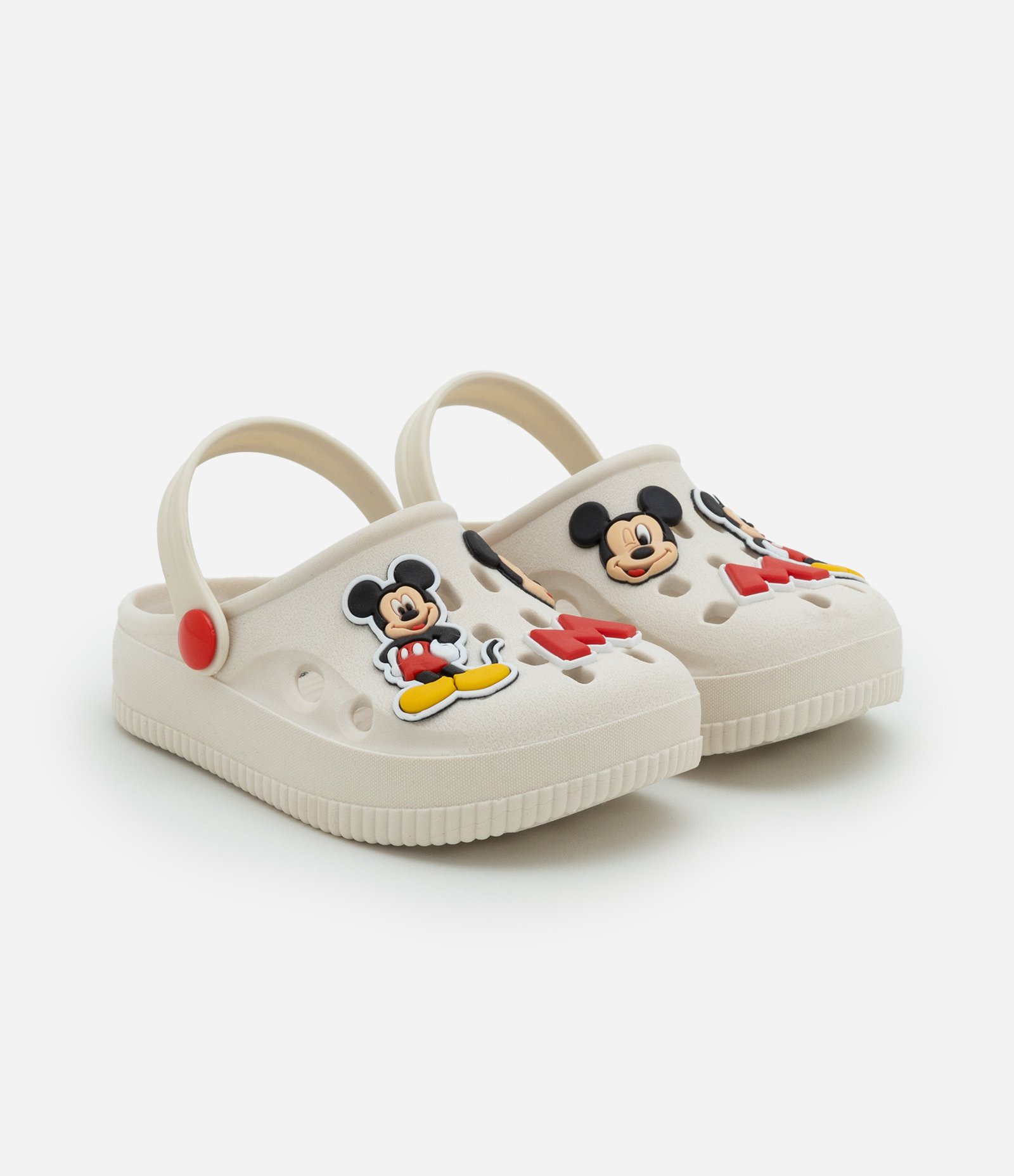 Sandália Babuche Infantil com Patch do Mickey - Tam 20 a 33 Bege 1