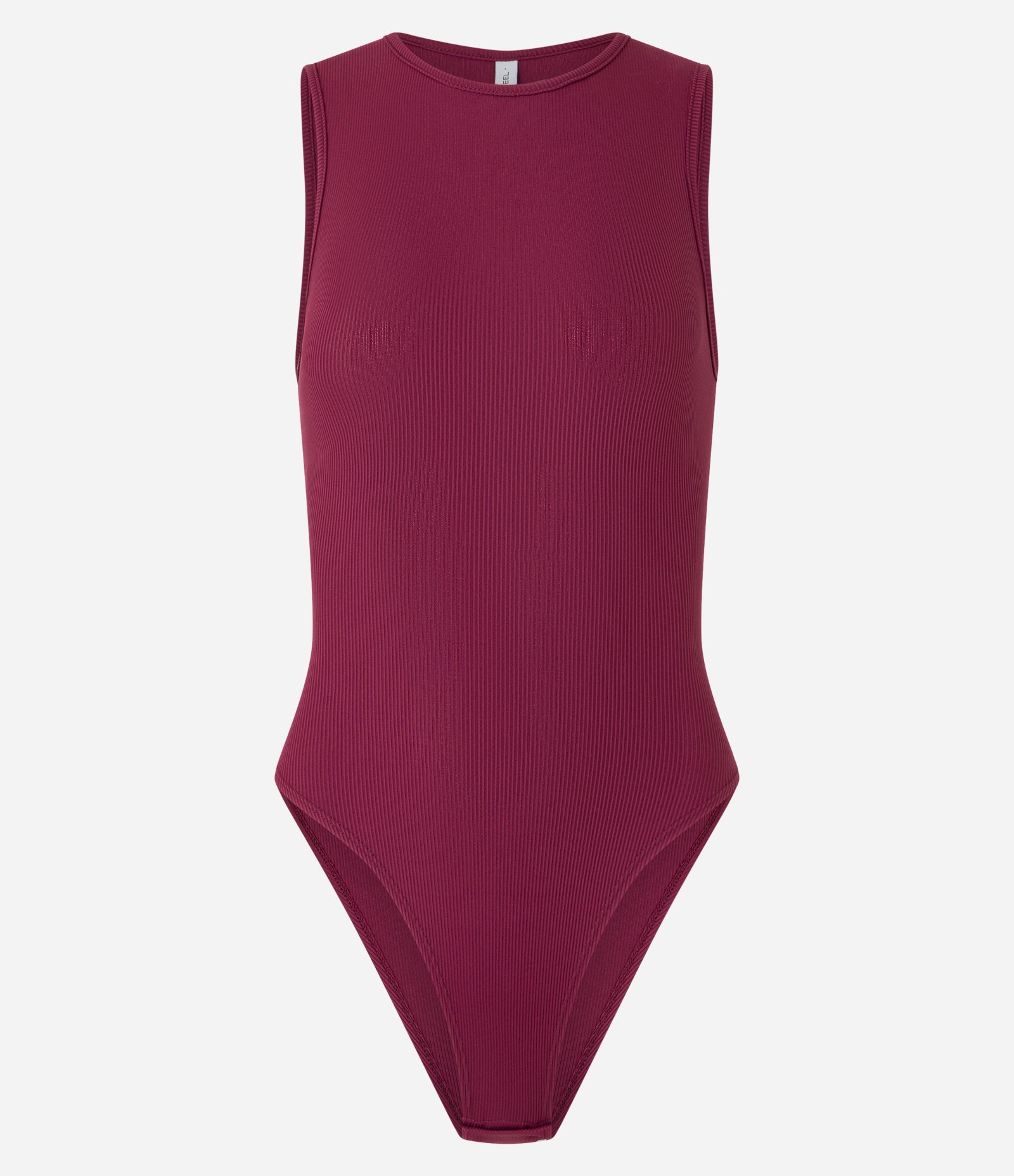 Body sem Manga em Ribana de Poliamida Bordô 4