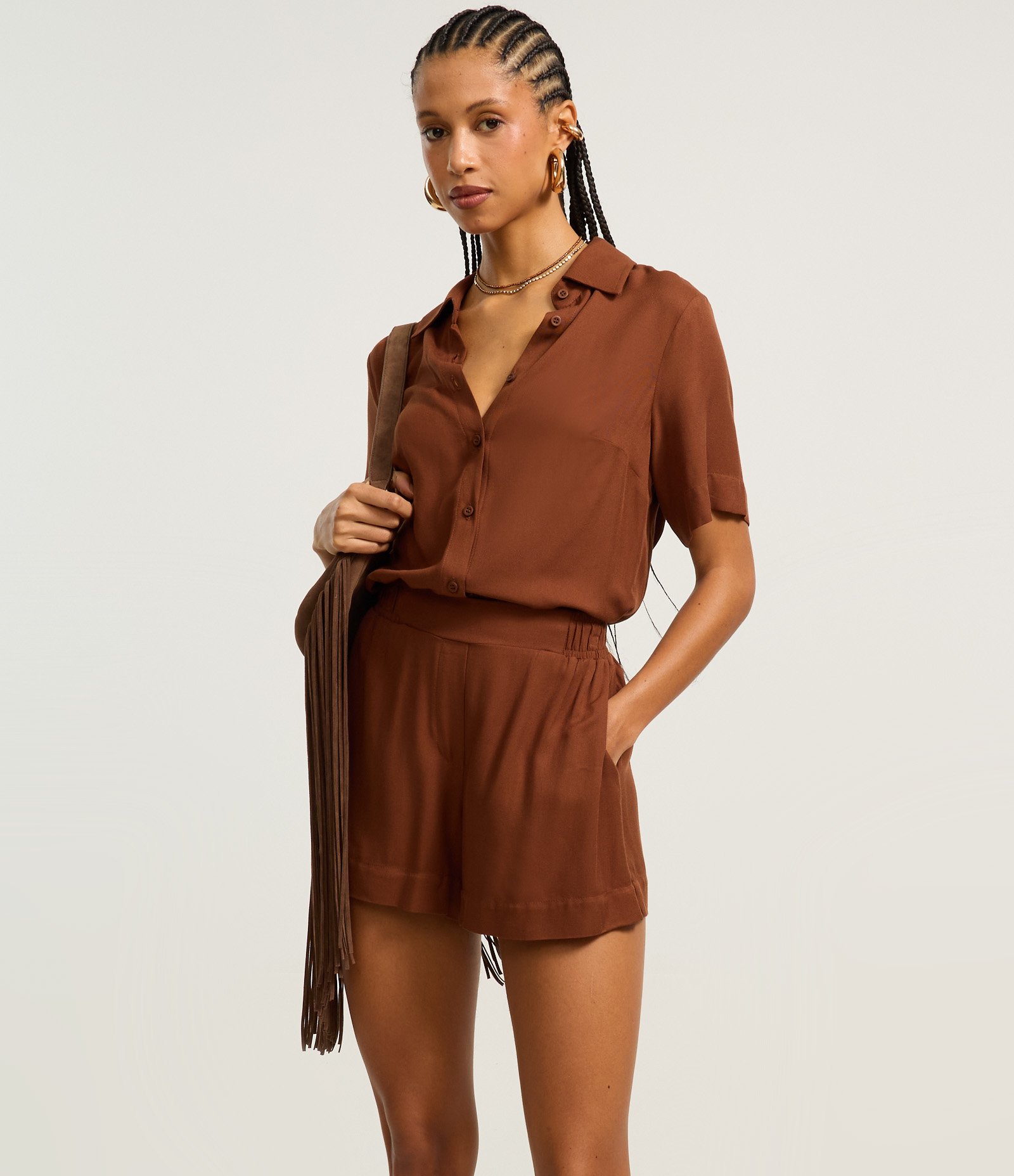 Short Regular em Viscose com Cós Elástico 2