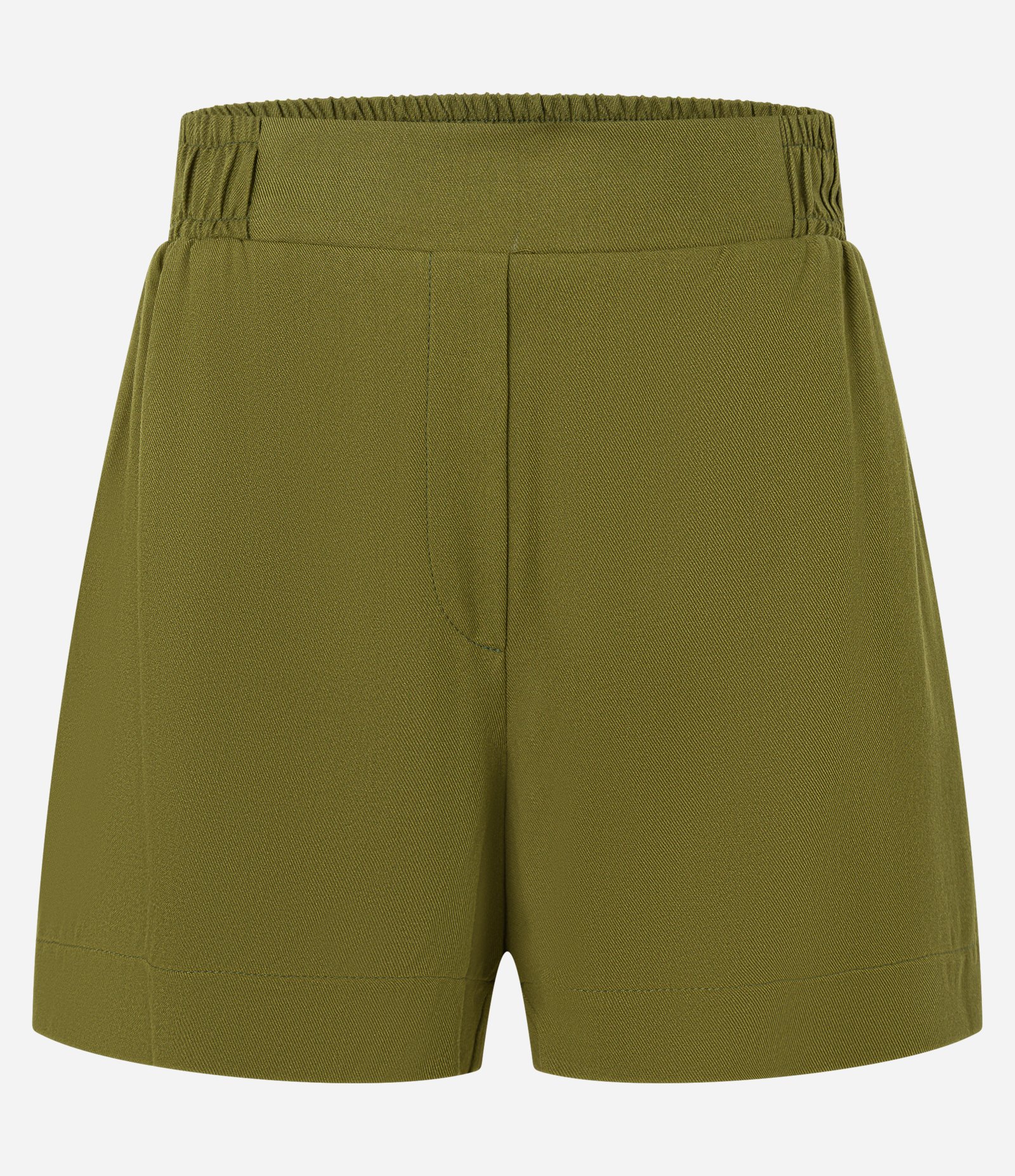 Short Regular em Viscose com Cós Elástico Verde Oliva 6