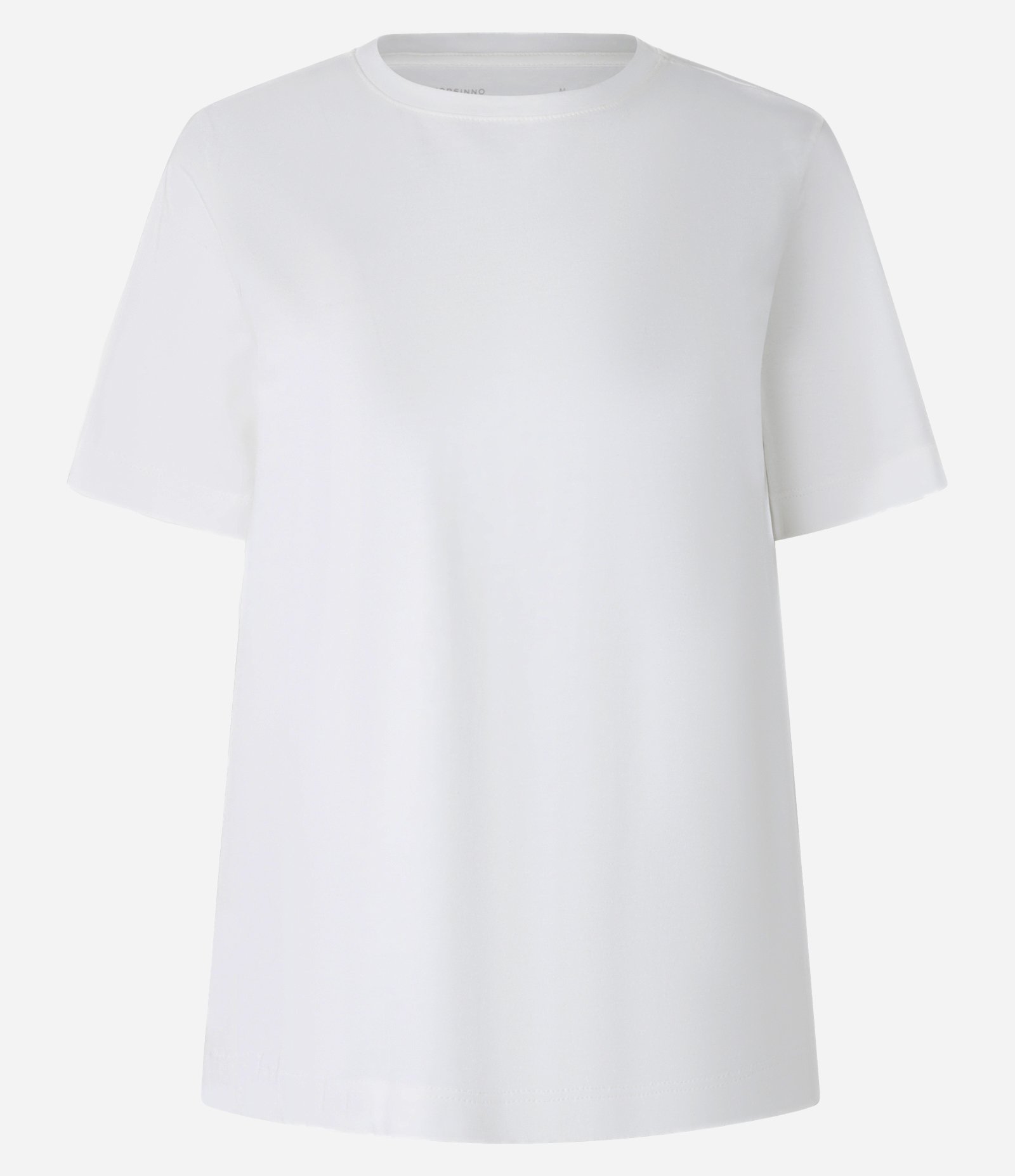 Camiseta Básica em Cotton com Gola Redonda Branco 5