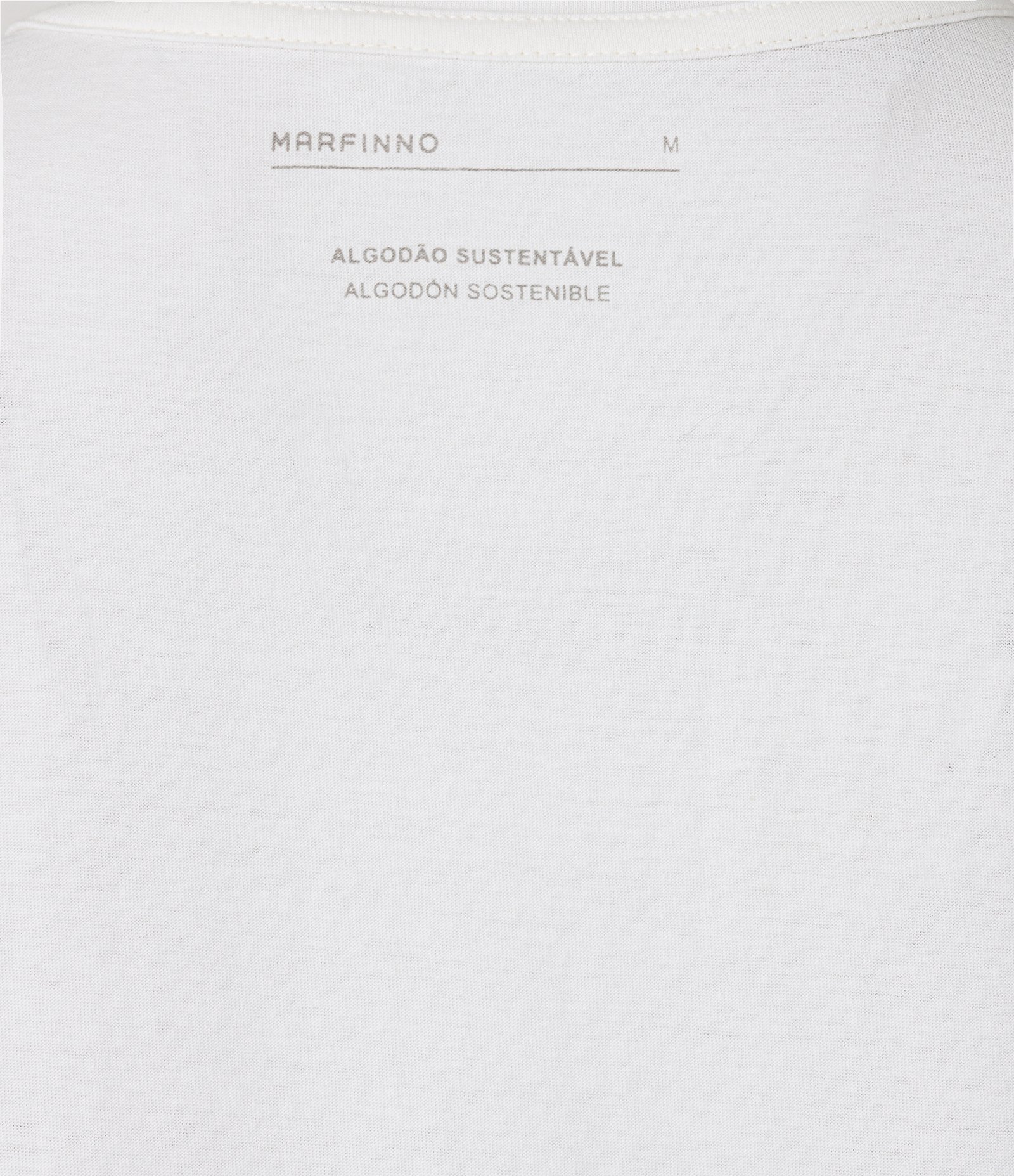 Camiseta Básica em Cotton com Gola Redonda Branco 7