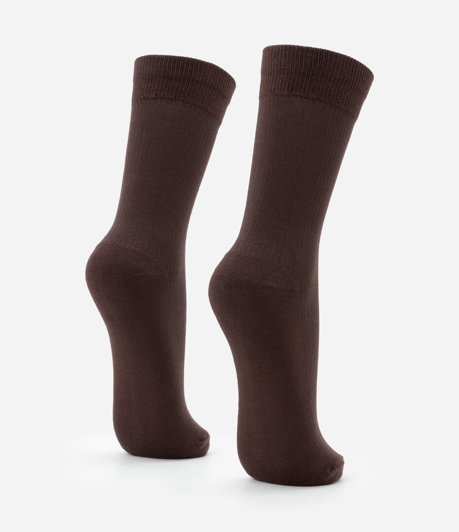 Meia Cano Médio em Viscose Texturizada Marrom 3