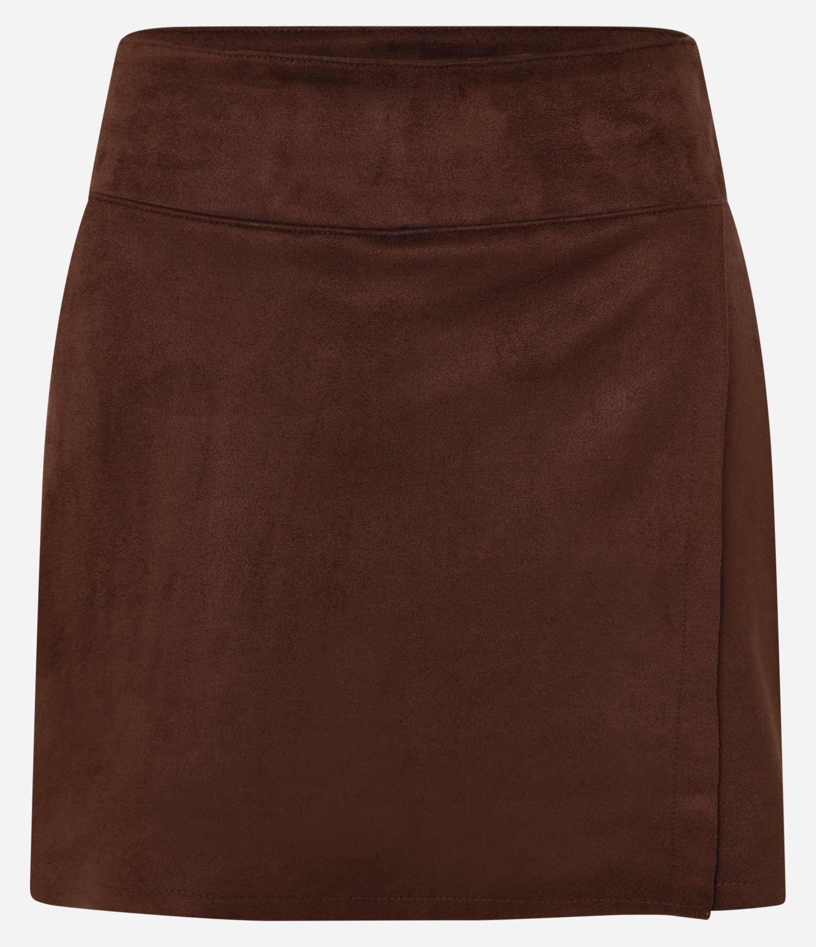 Short Saia em Suede Transpassado Marrom 6