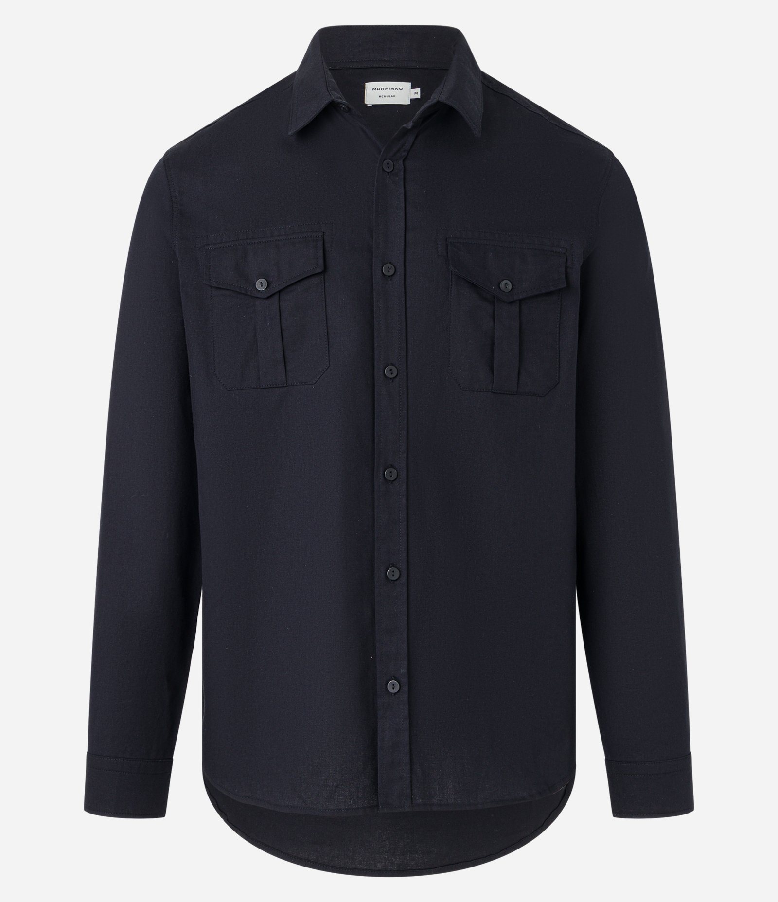 Camisa Comfort em Sarja Leve com 02 Bolsos Preto 1