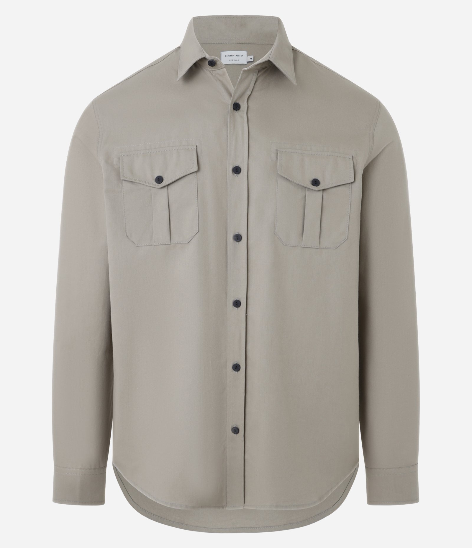 Camisa Comfort em Sarja Leve com 02 Bolsos Cinza 1