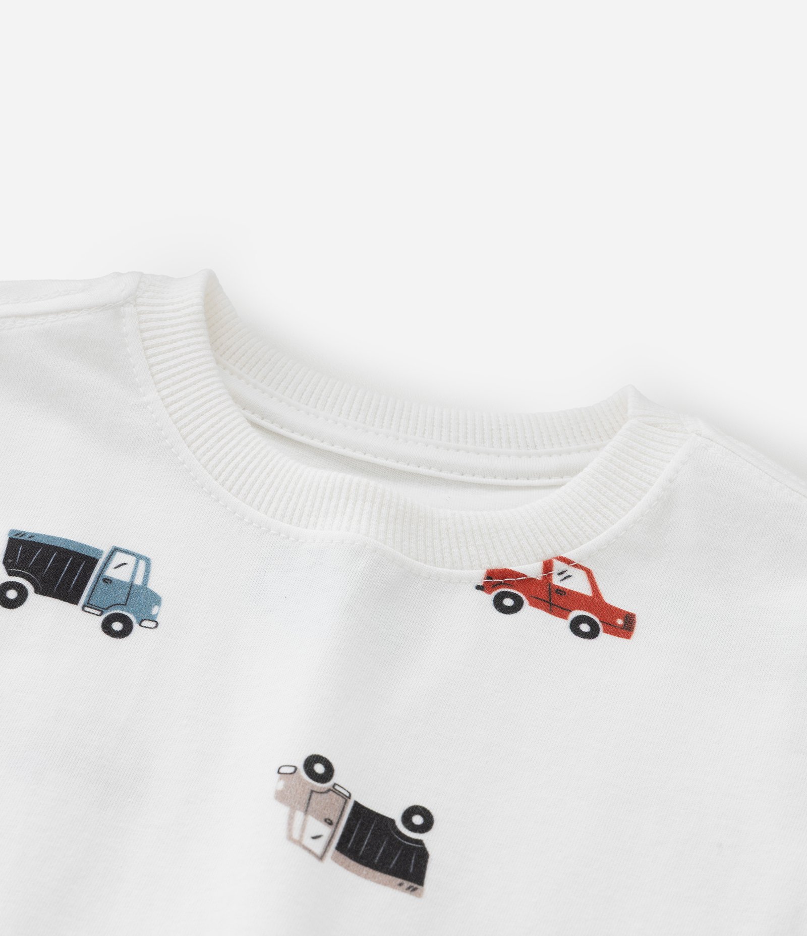 Camiseta Infantil com Estampa Carrinhos - Tam 1 a 6 Anos Branco 4